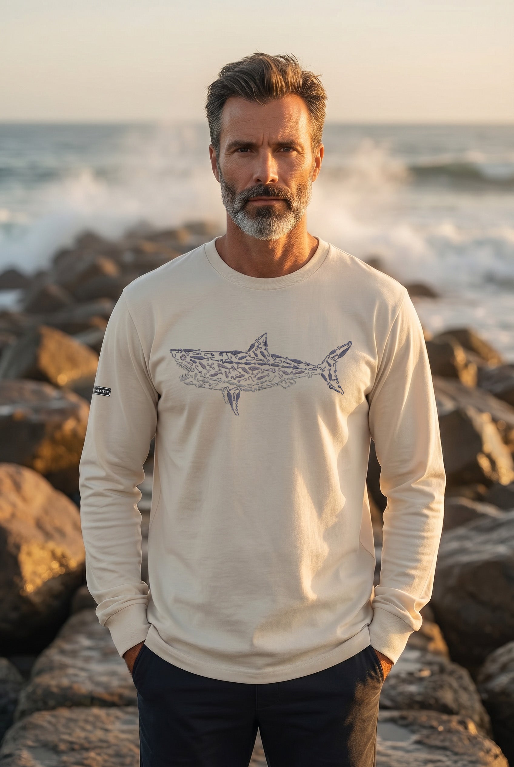 Premium Signature Long Sleeve Tee - Great White