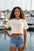 Signature Crop Tee - Striped Bass
