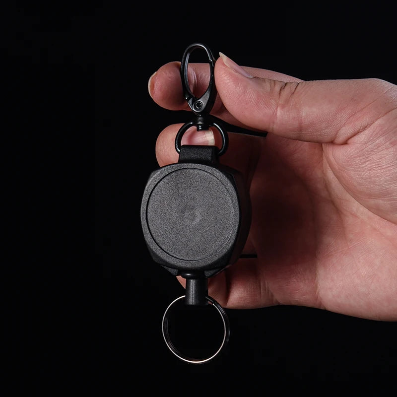 Retractable Kevlar Fibre Rope Key Ring