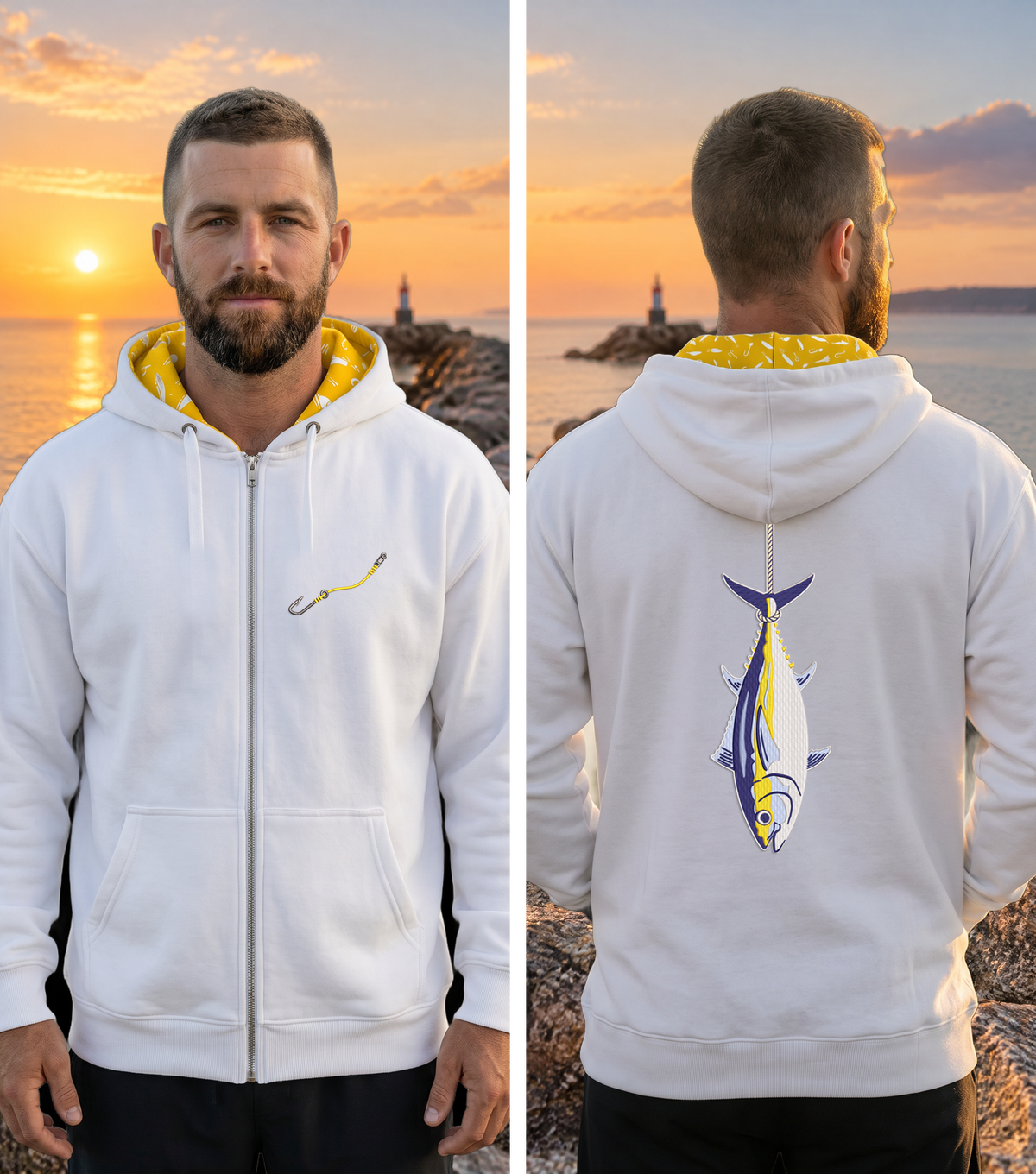 Montauk Edition Embroidered Full Zip Hanging Tuna Hoodie