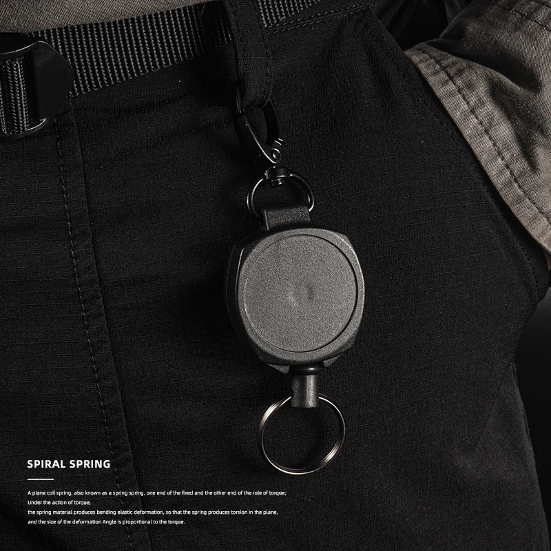 Retractable Kevlar Fibre Rope Key Ring