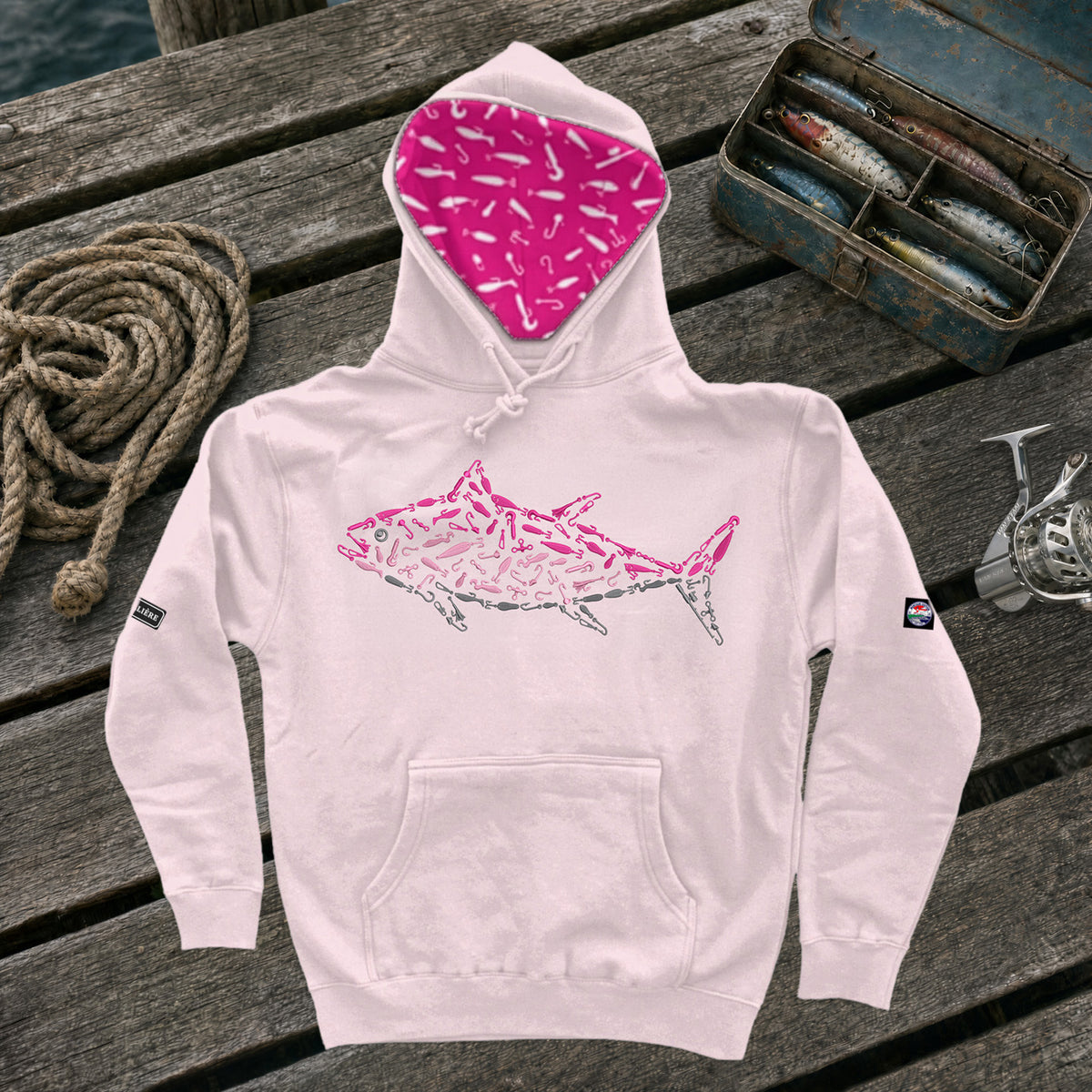 Montauk Edition Embroidered Pink Tuna Hoodie