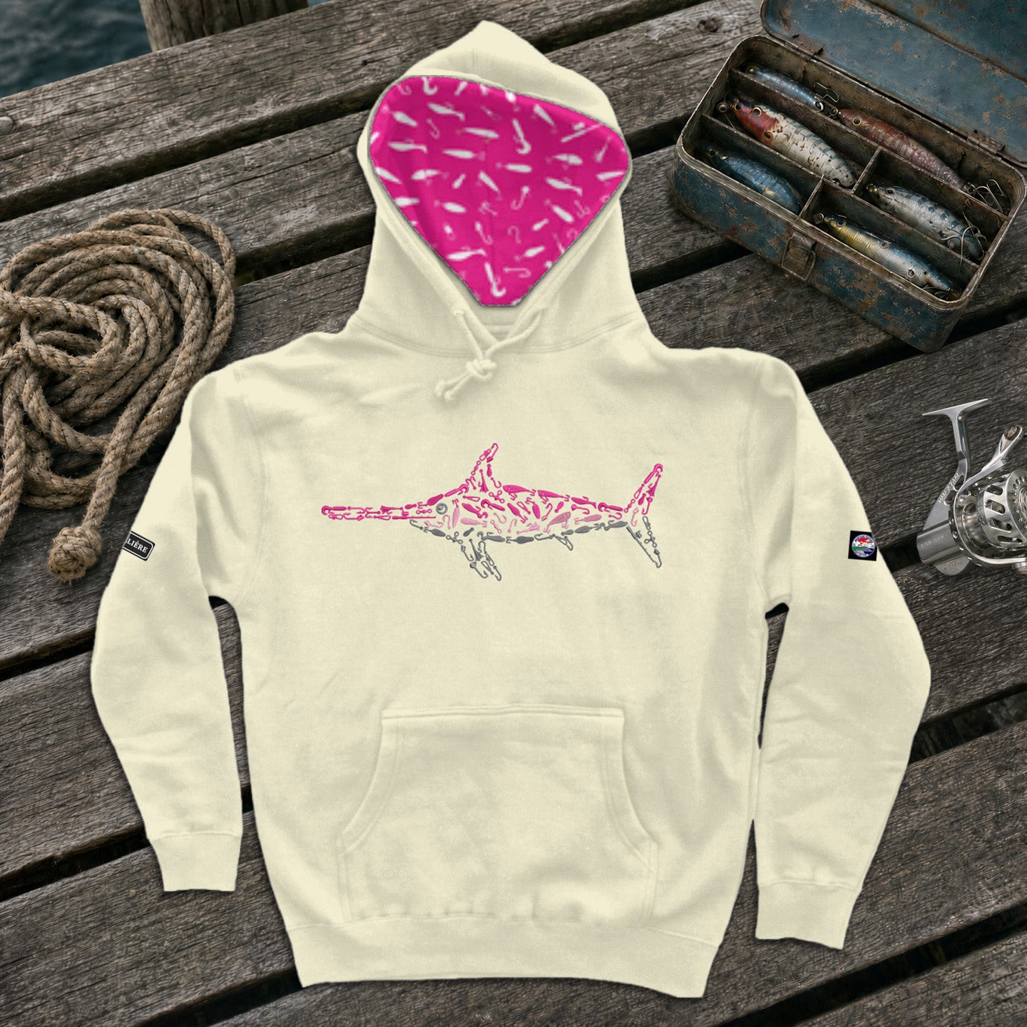 Montauk Edition Embroidered Pink Swordfish Hoodie