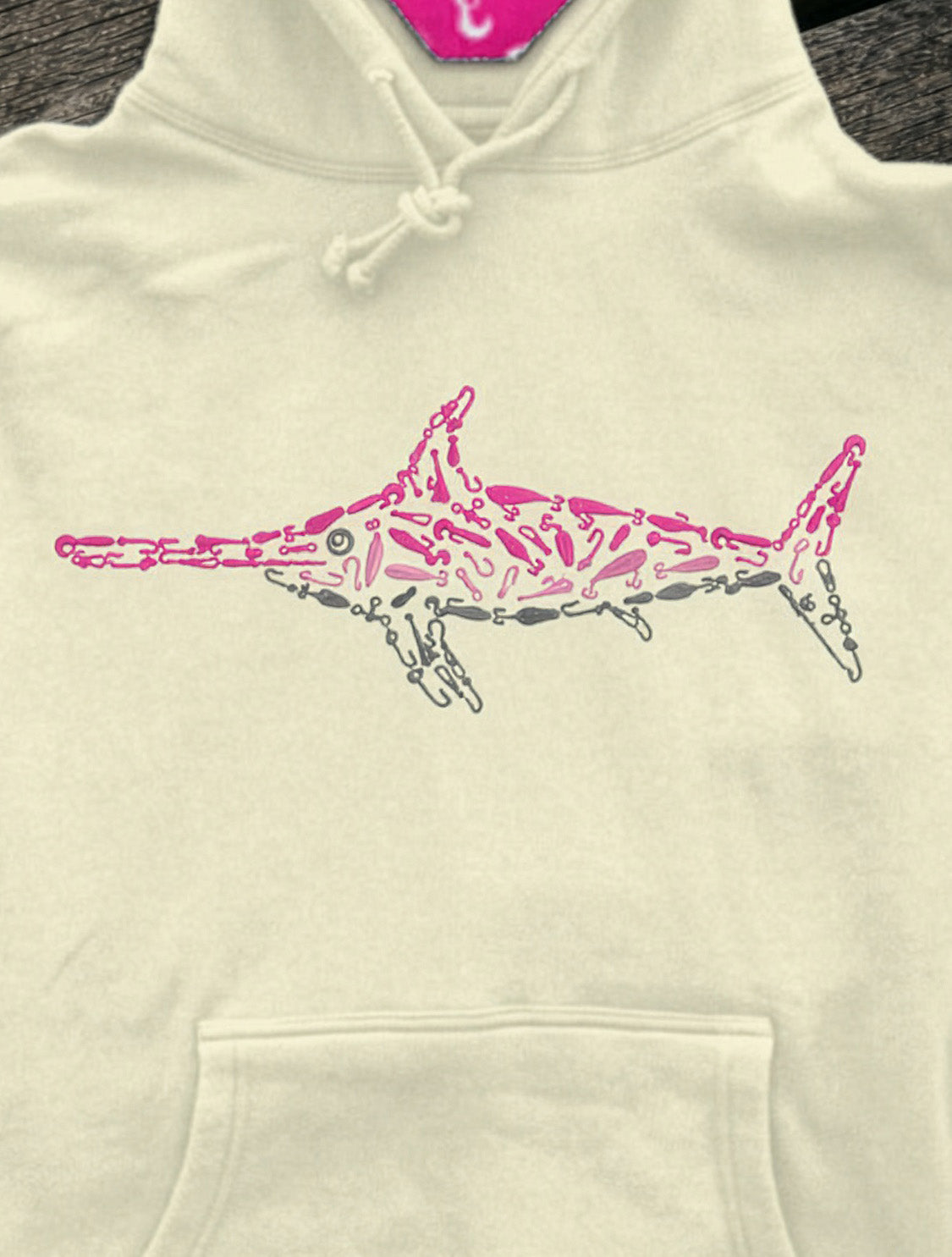 Montauk Edition Embroidered Pink Swordfish Hoodie