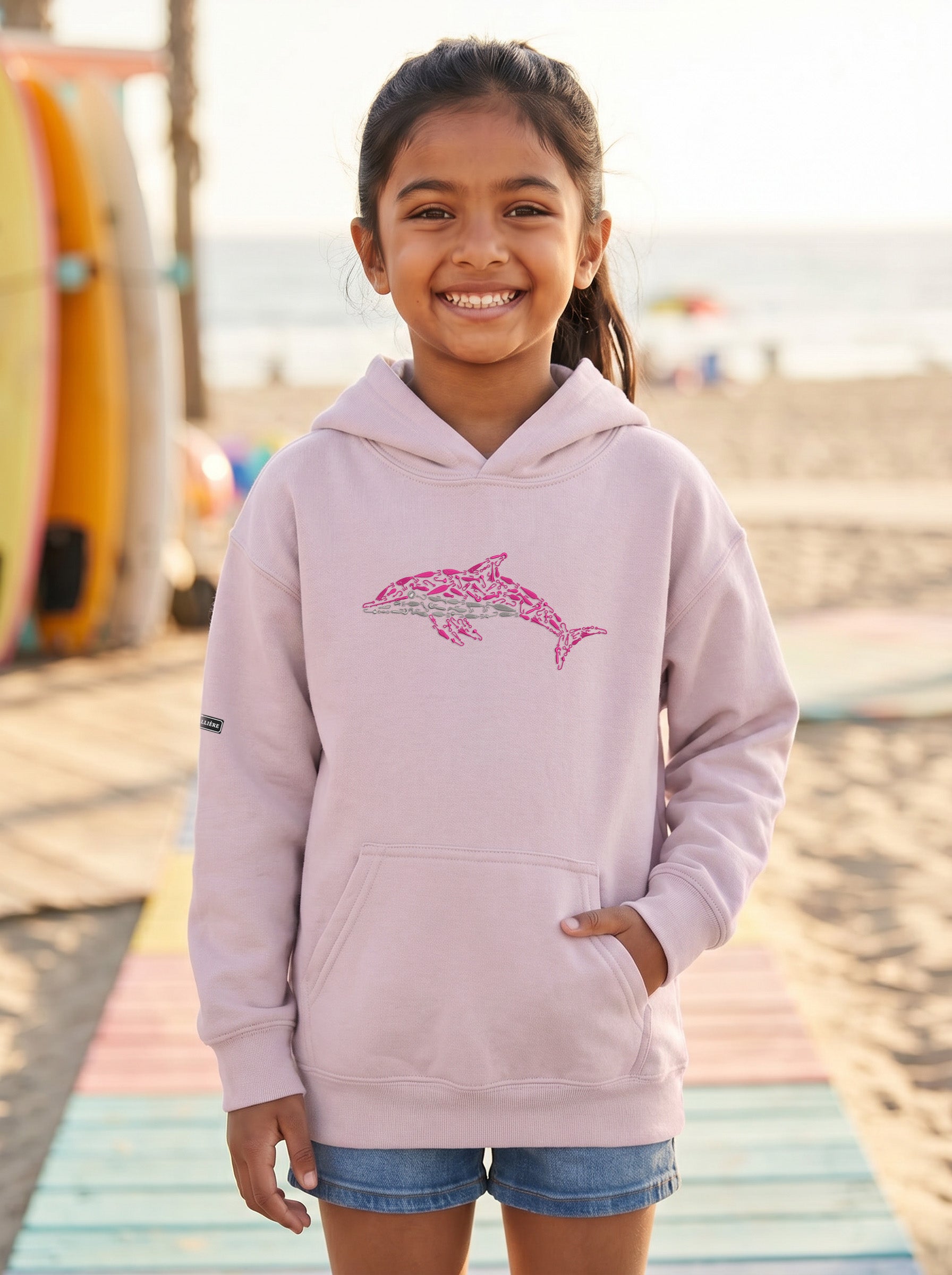 Pink Dolphin Youth Hoodie