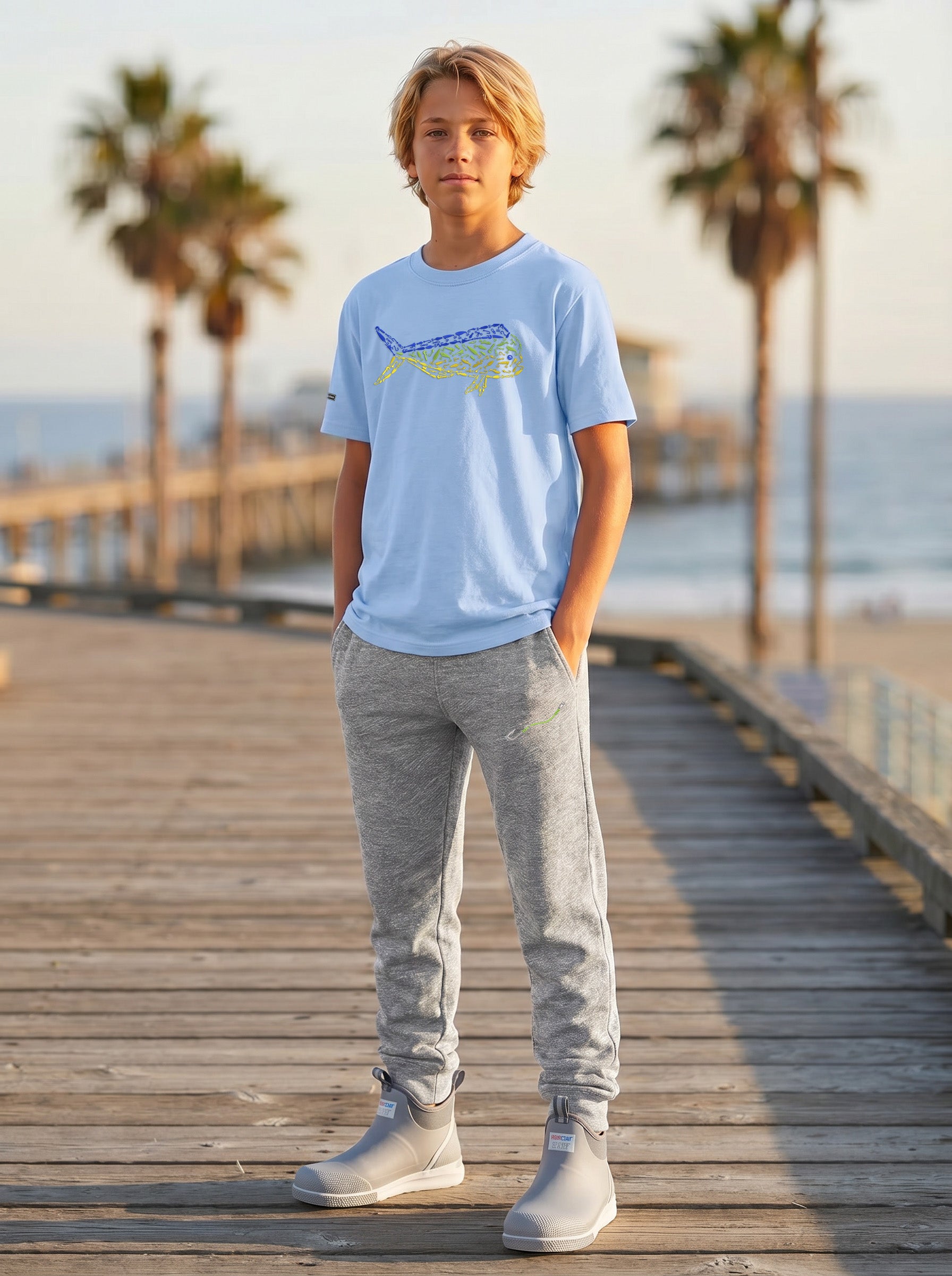 Embroidered Hook and Line Youth Jogger