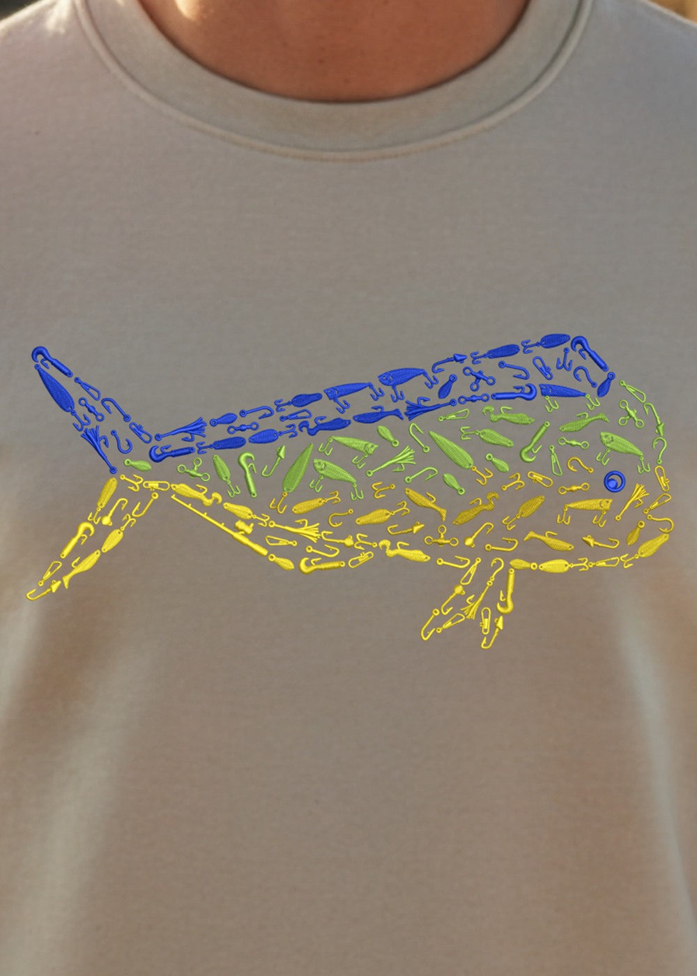 Premium Embroidered Mahi Mahi Relaxed Crew Sweatshirt
