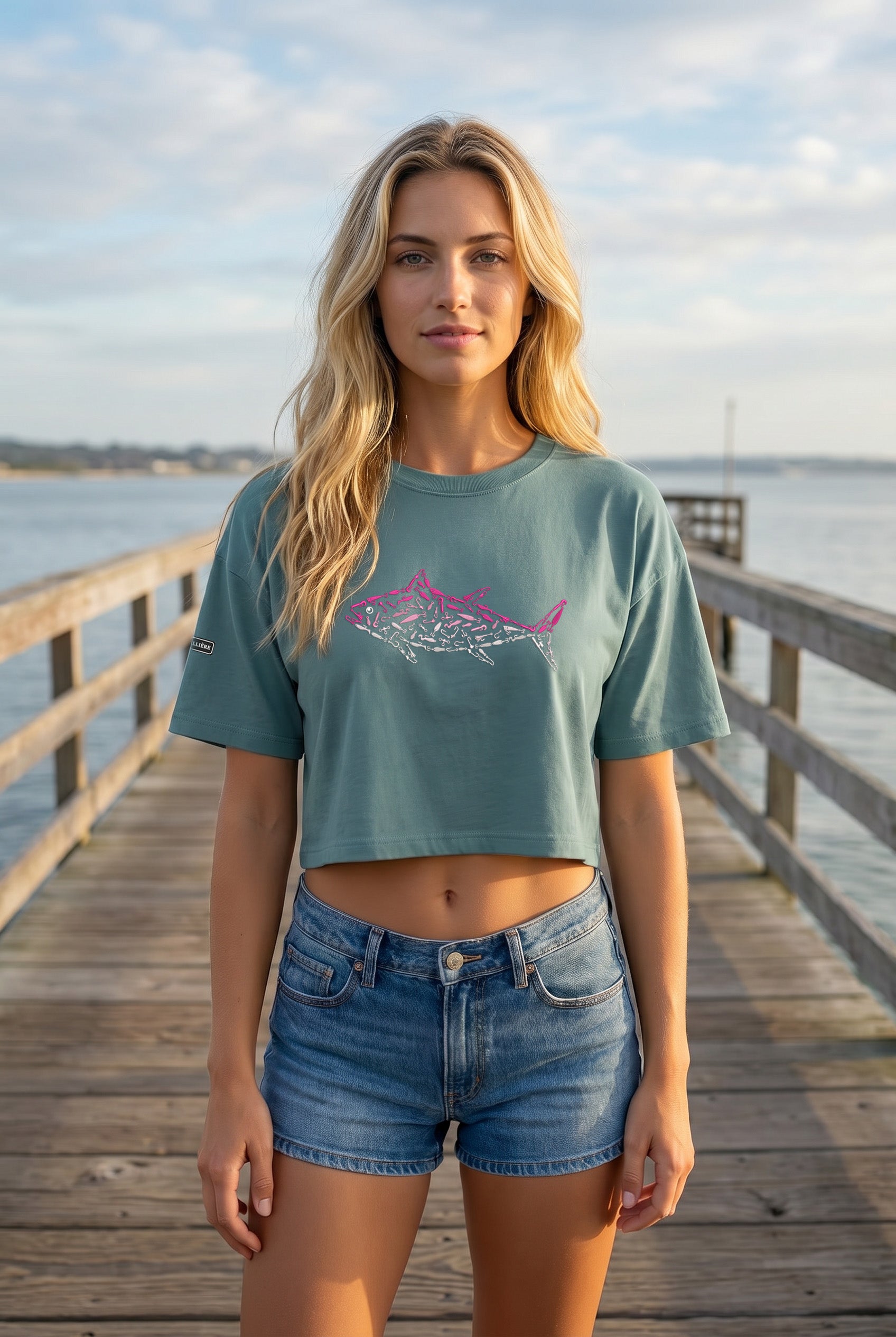 Signature Crop Tee - Pink Tuna