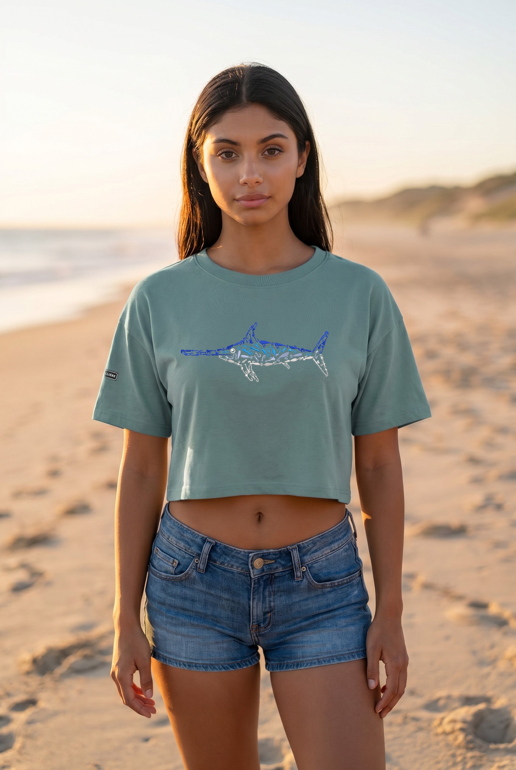 Signature Crop Tee - Swordfish