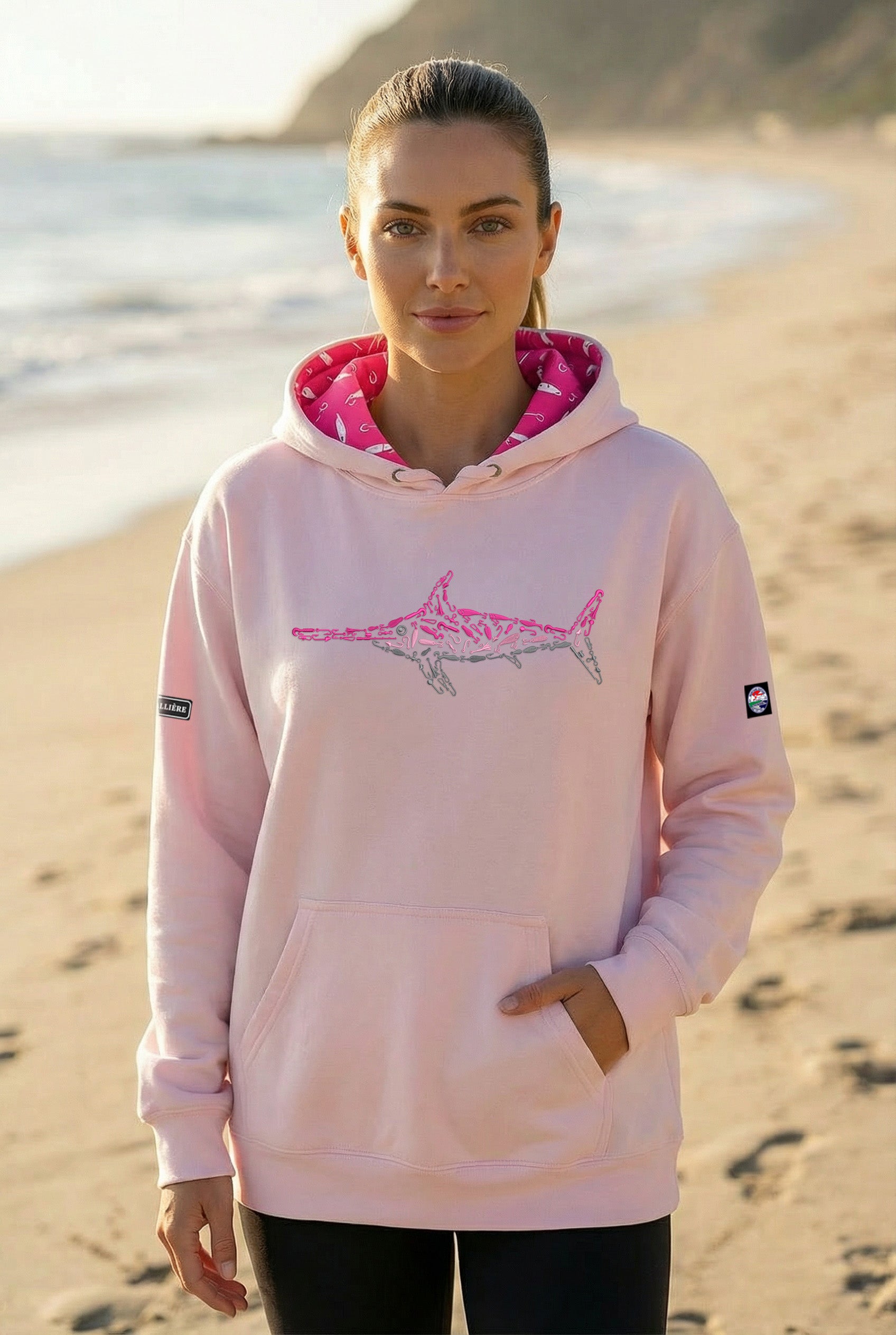 Montauk Edition Embroidered Pink Swordfish Hoodie