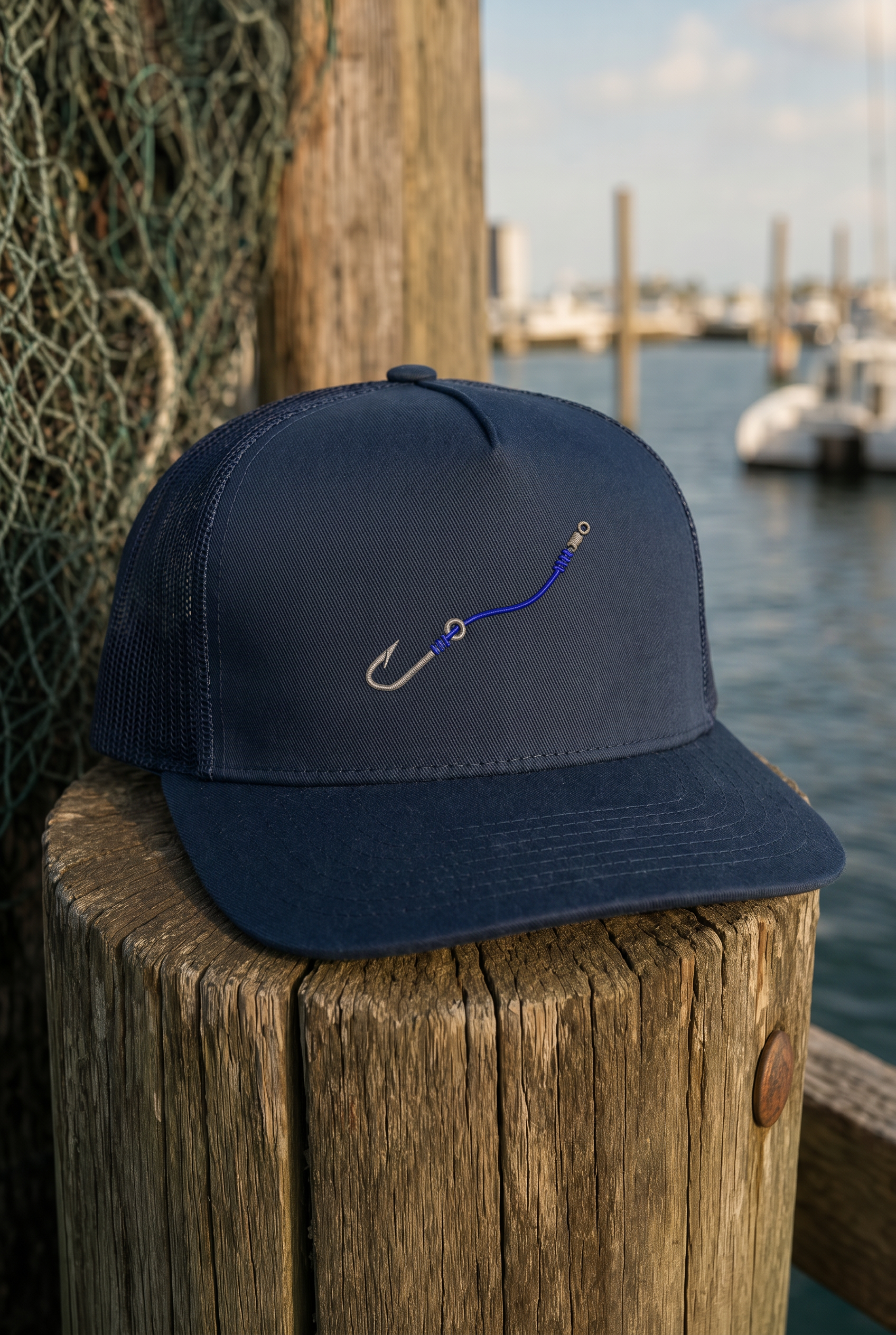 Embroidered "Hook & Line" Signature Trucker Hat