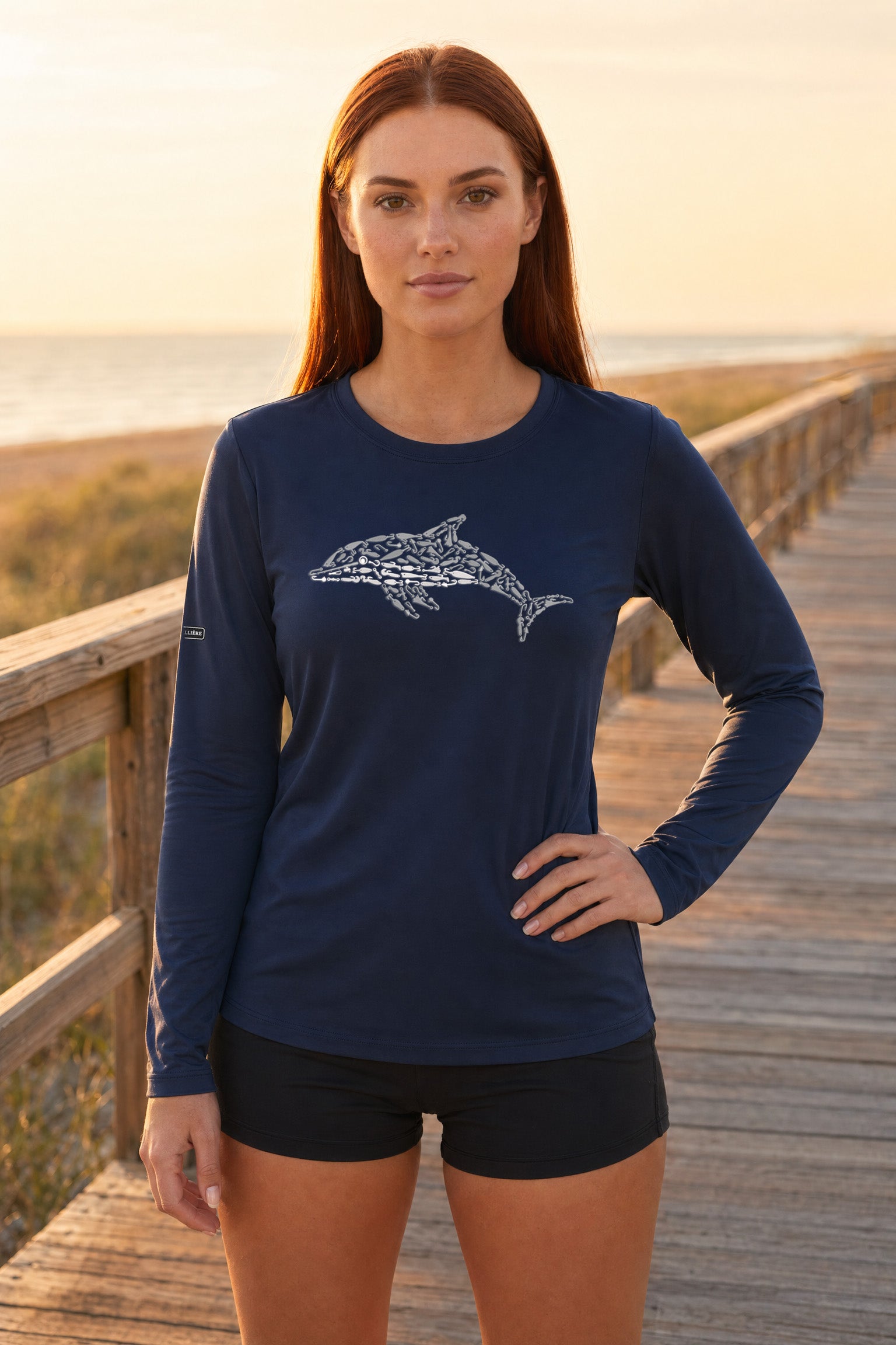 Womens Dolphin Lightweight Wicking UV Pro LS Tee