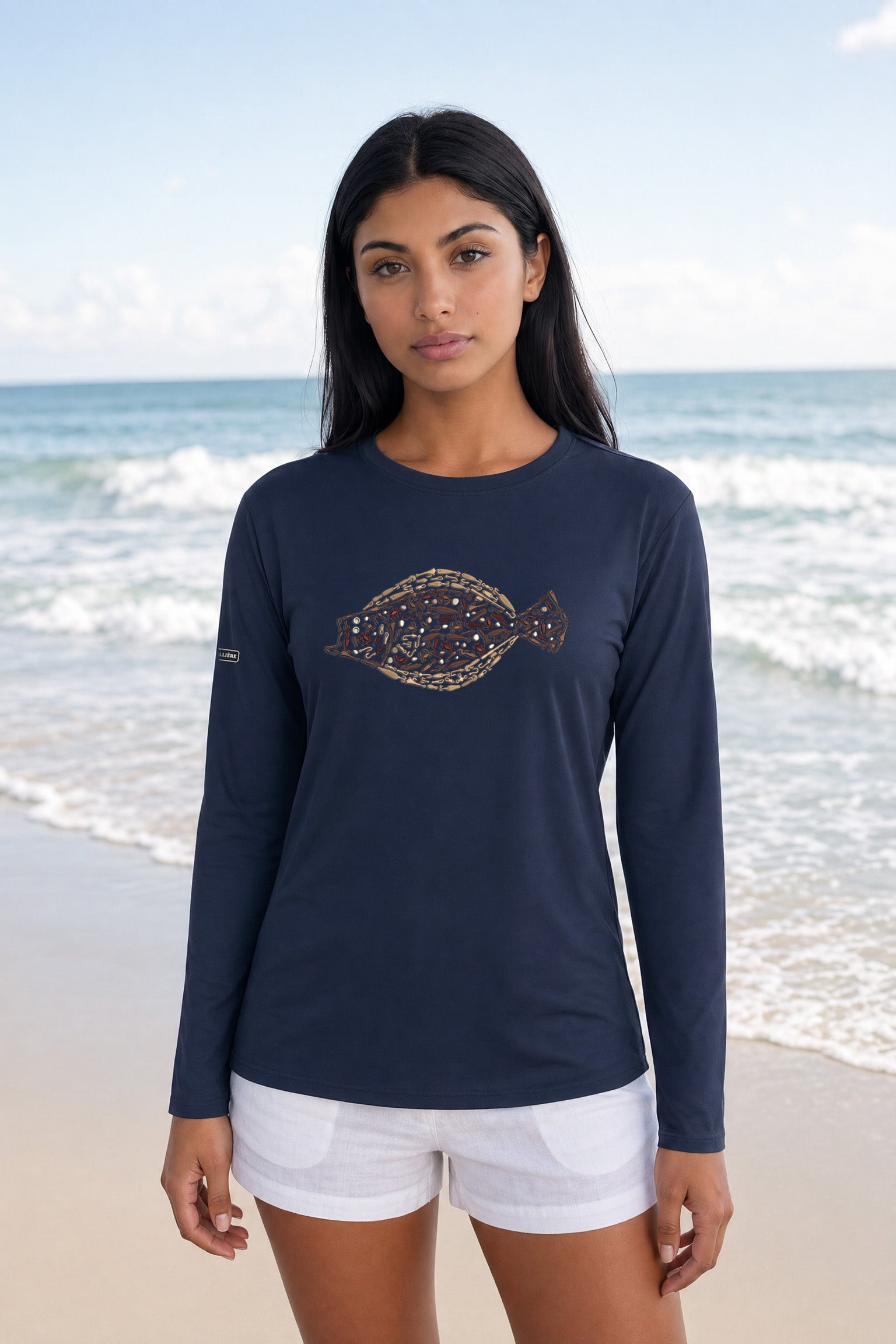 Womens Fluke Lightweight Wicking UV Pro LS Tee