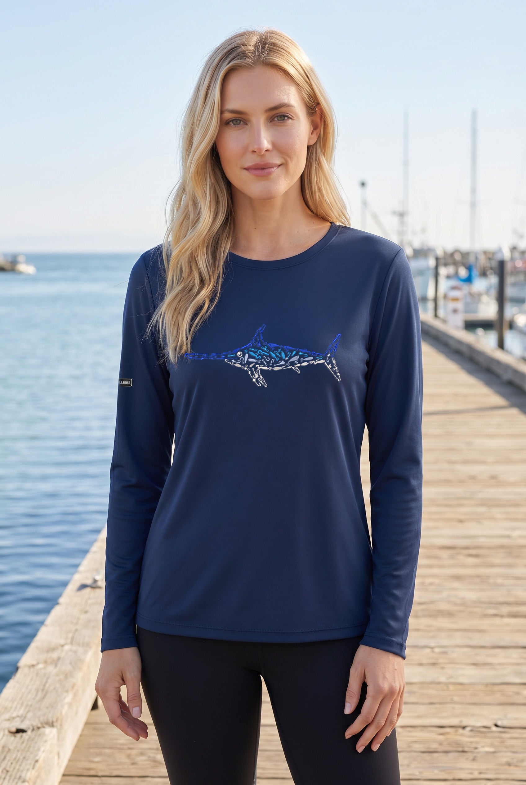 Womens Swordfish Lightweight Wicking UV Pro LS Tee
