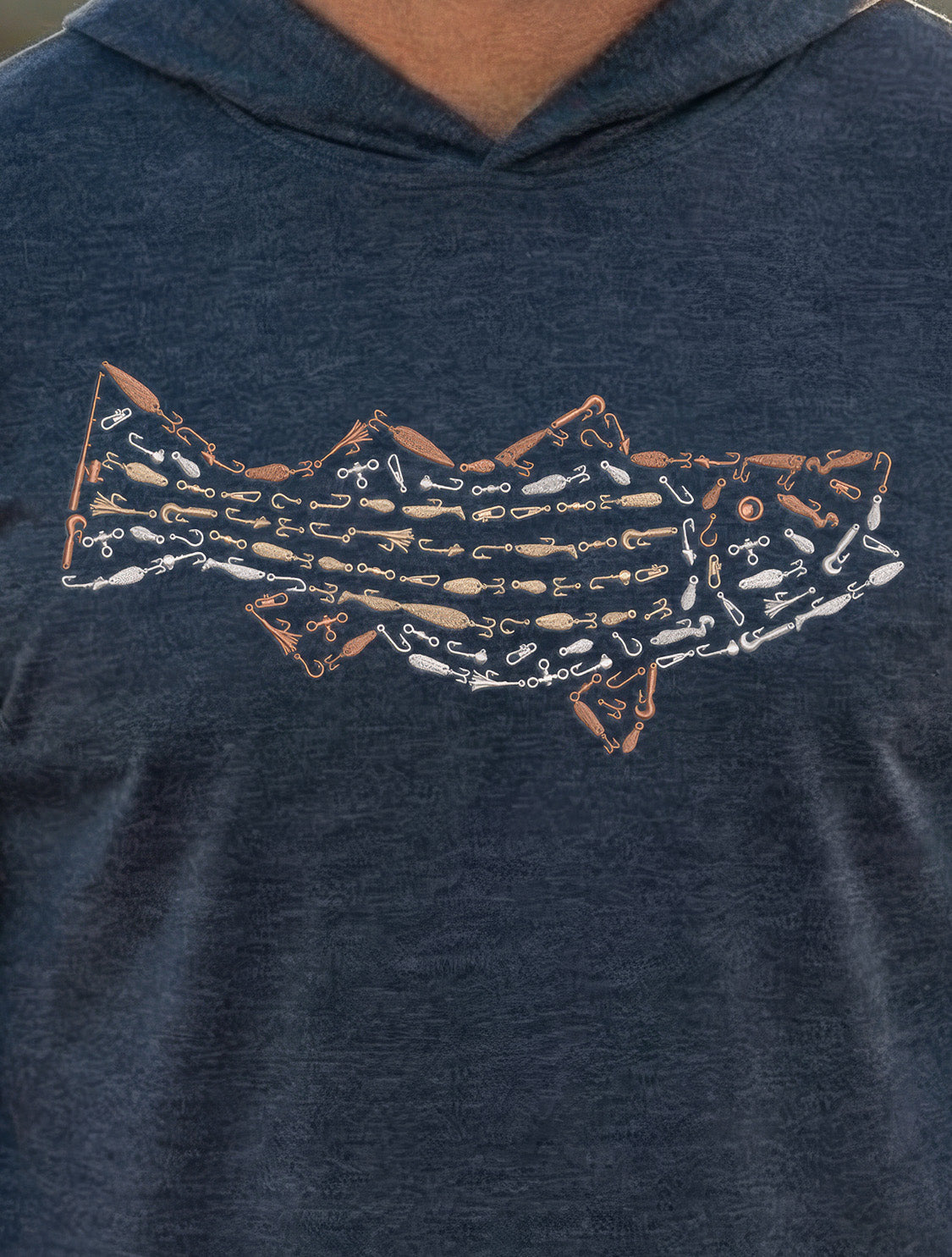 Ultra-Soft Tri-Blend Striped Bass Wicking Hoodie