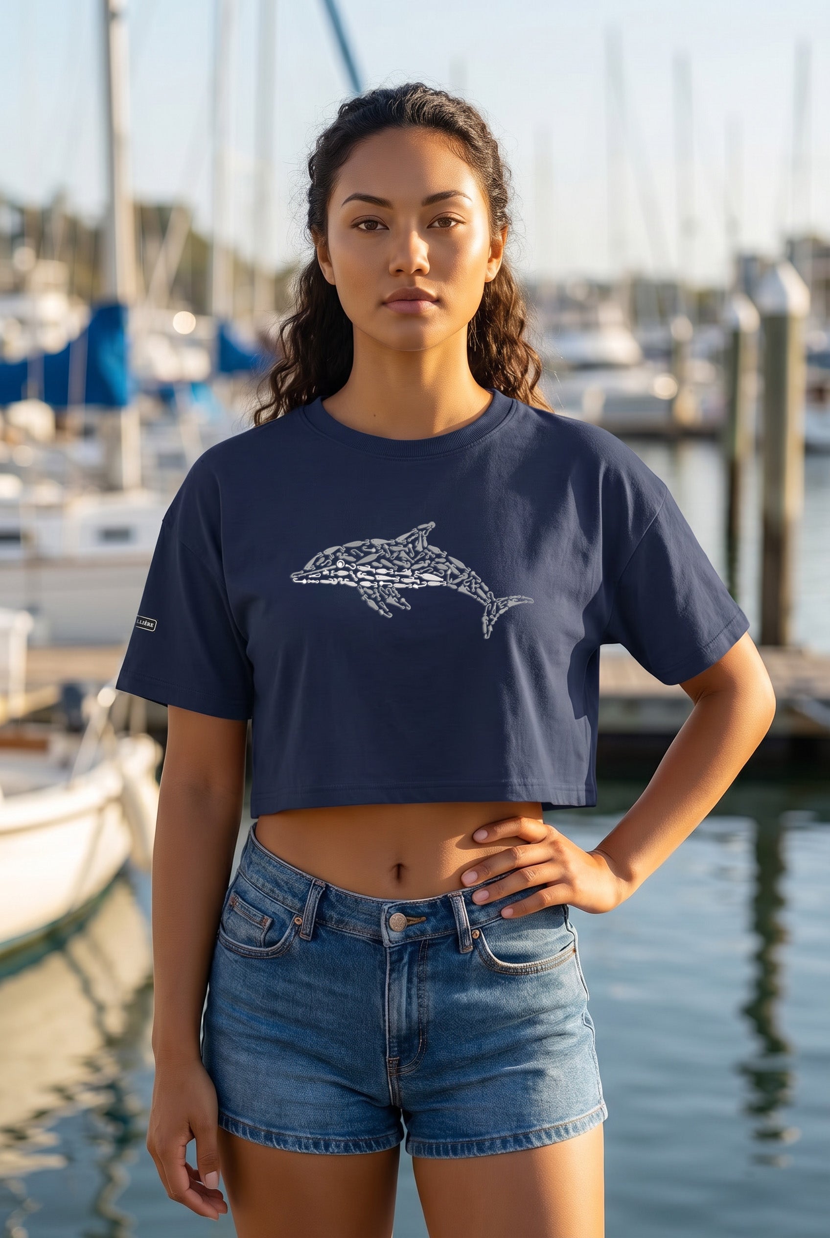 Signature Crop Tee - Dolphin