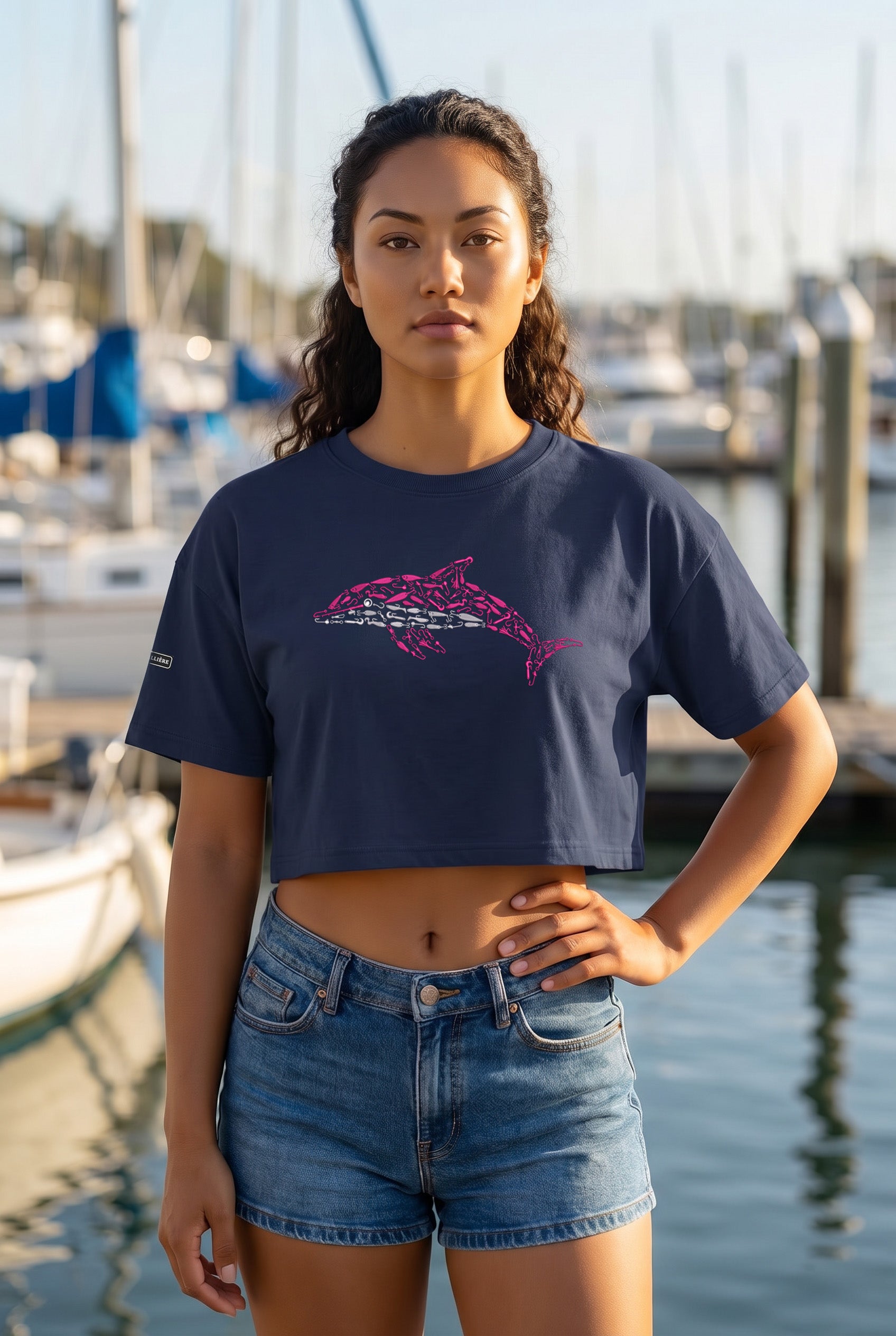 Signature Crop Tee - Pink Dolphin