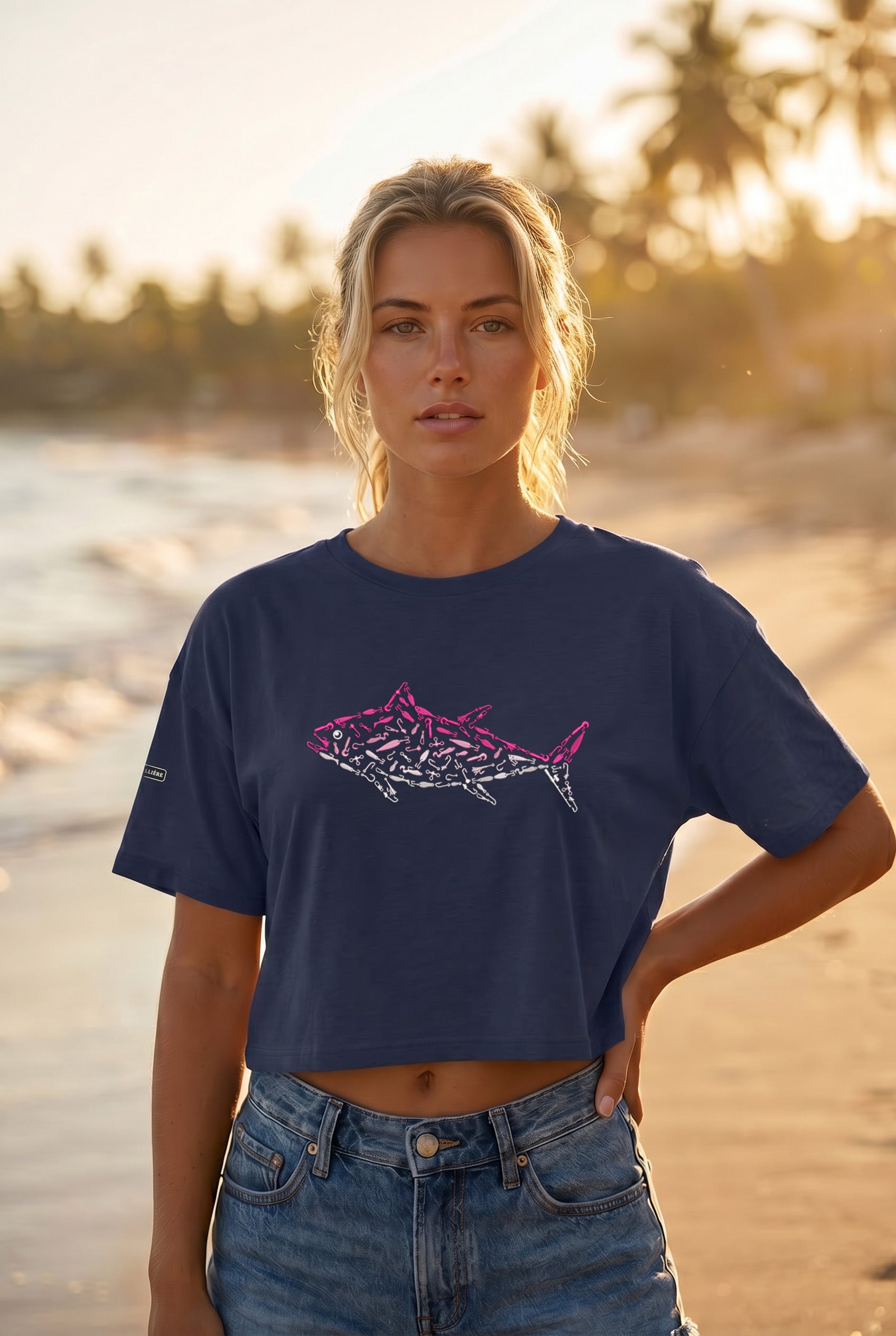 Signature Crop Tee - Pink Tuna