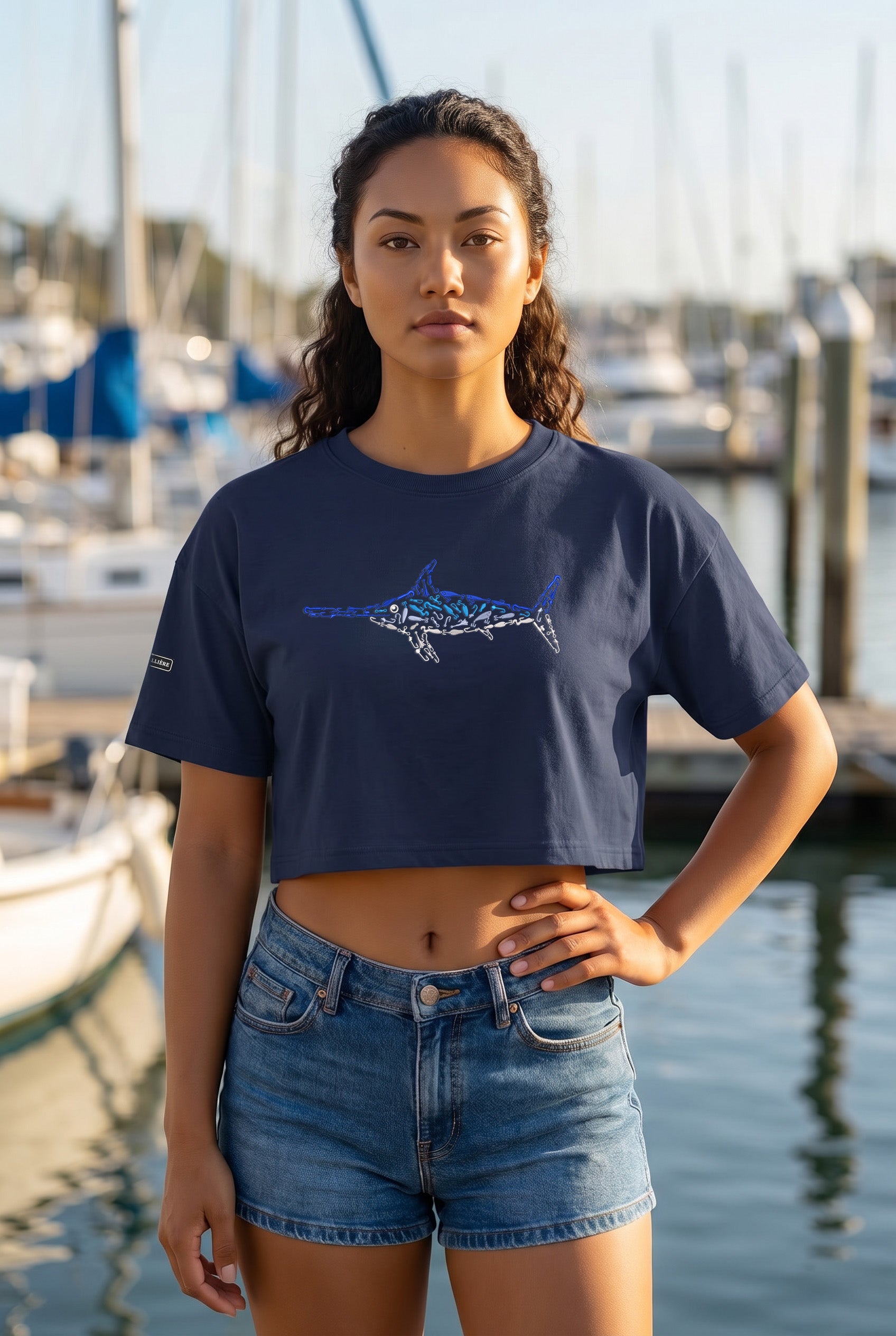 Signature Crop Tee - Swordfish