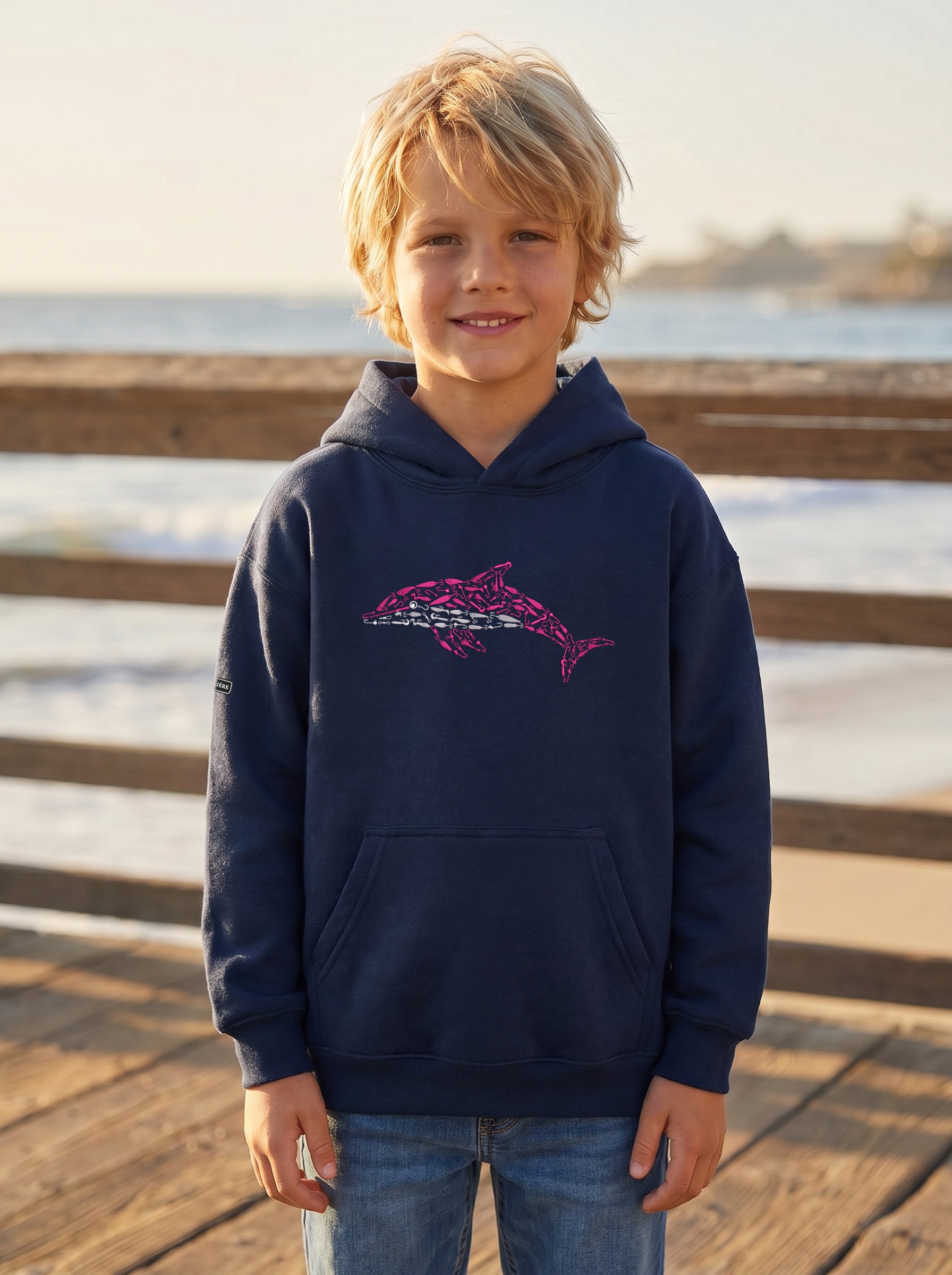 Pink Dolphin Youth Hoodie