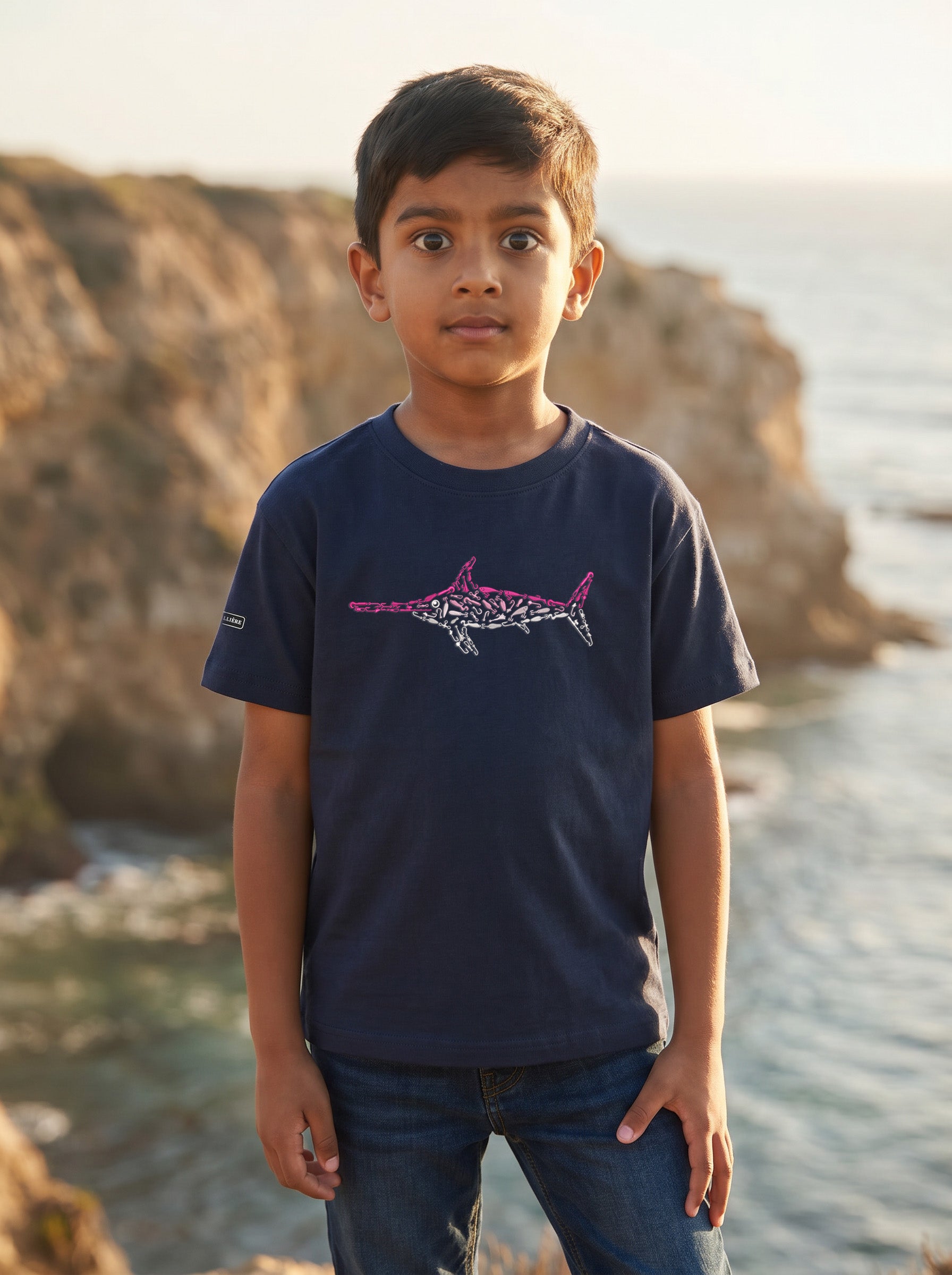 Pink Swordfish Youth 100% Cotton T-Shirt