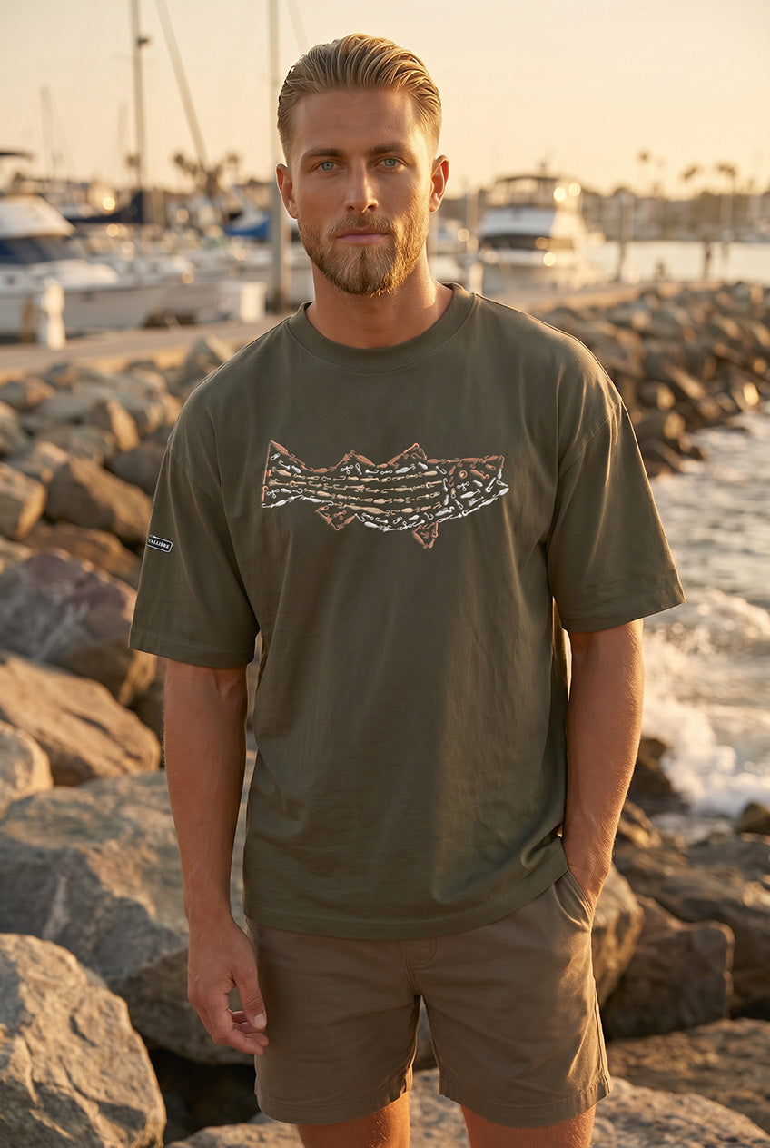 Oversized Striped Bass T-Shirt