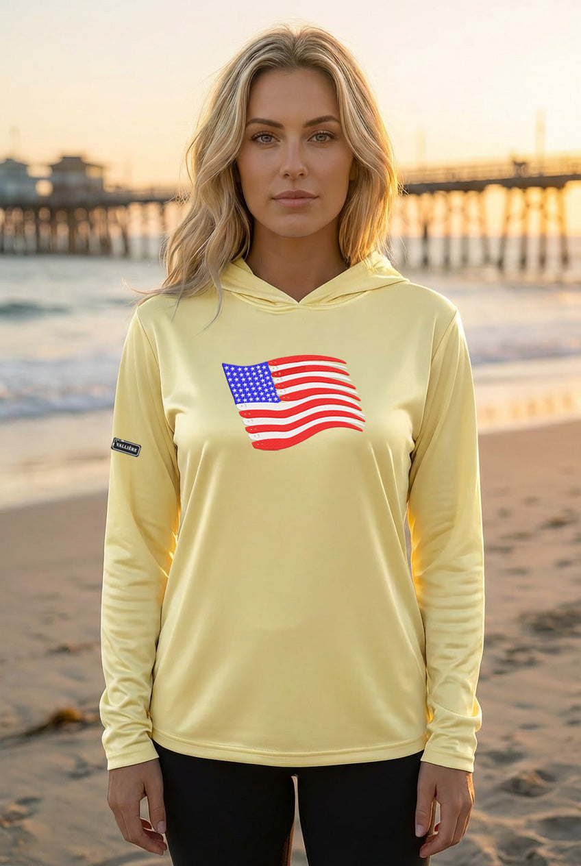 The American Flag "Swimbait Edition" UPF 50 Bahama Hooded Shirt