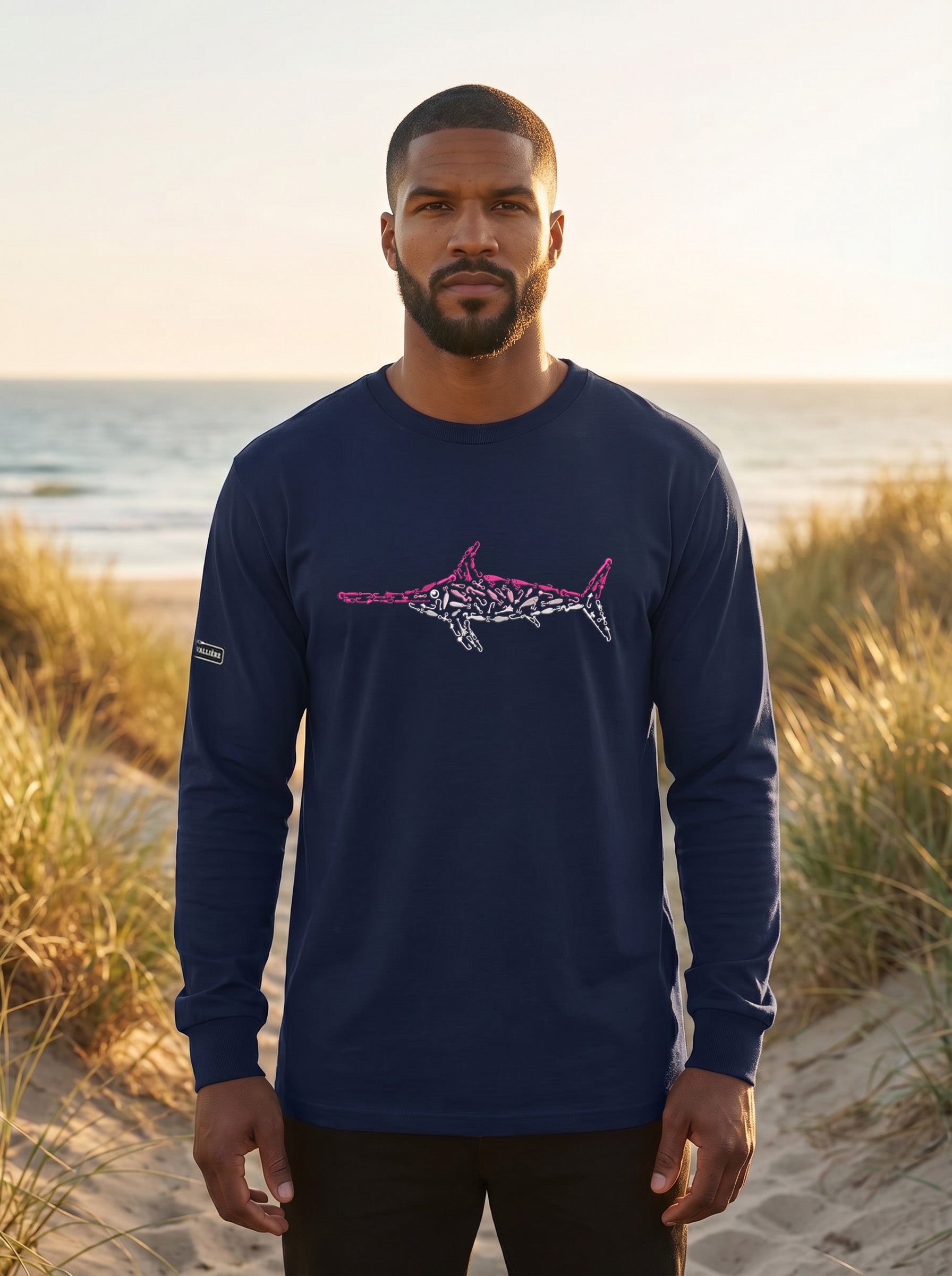 Premium Signature Long Sleeve Tee - Pink Swordfish