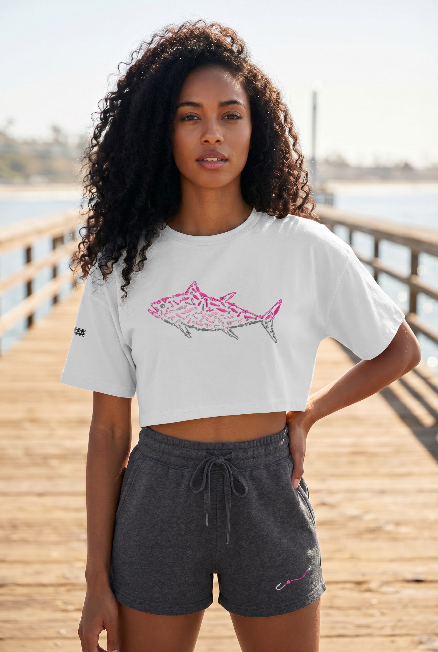 Womens "Hook & Line" Wave Wash Shorts
