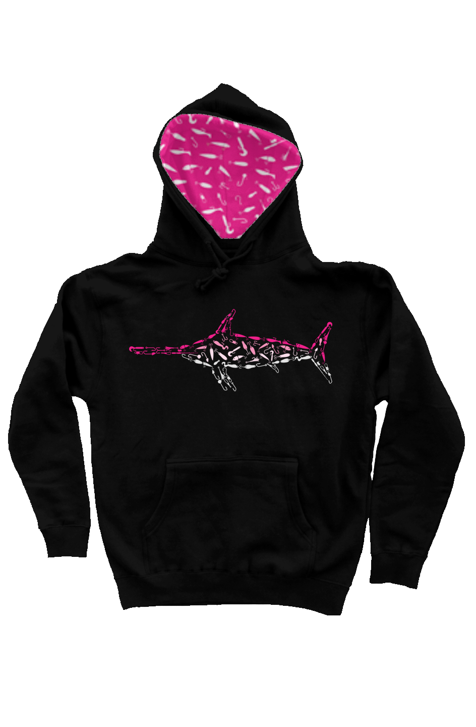 Embroidered Pink Swordfish Hoodie