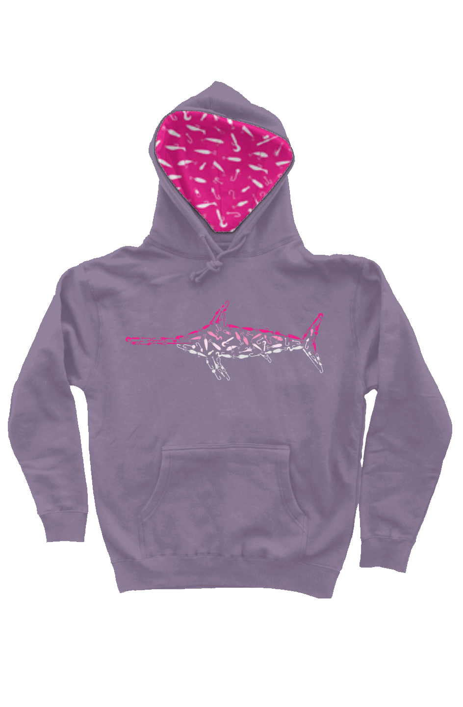 Embroidered Pink Swordfish Hoodie