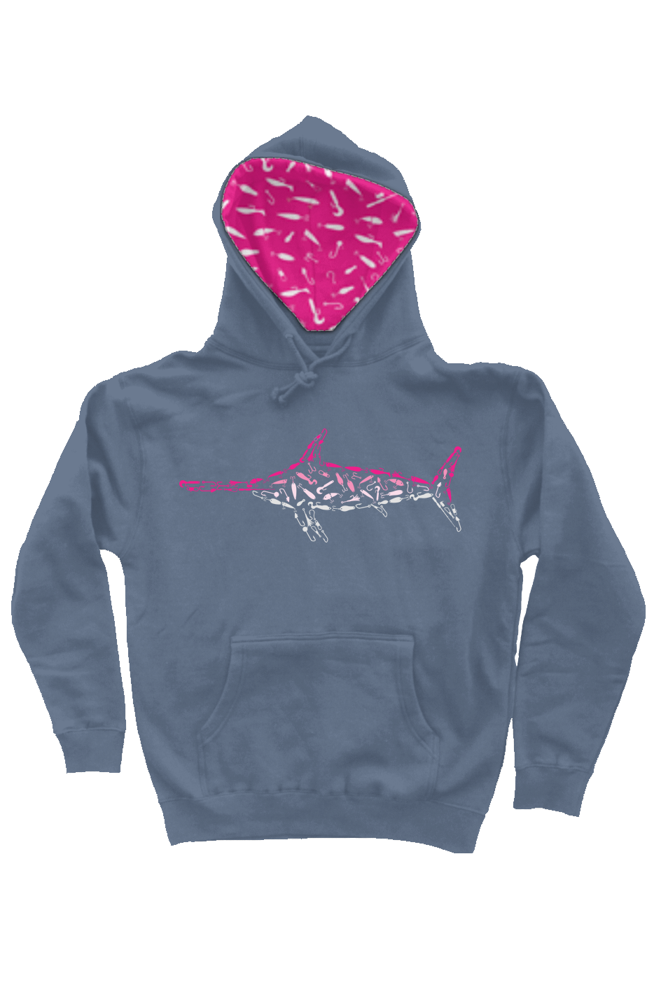 Embroidered Pink Swordfish Hoodie