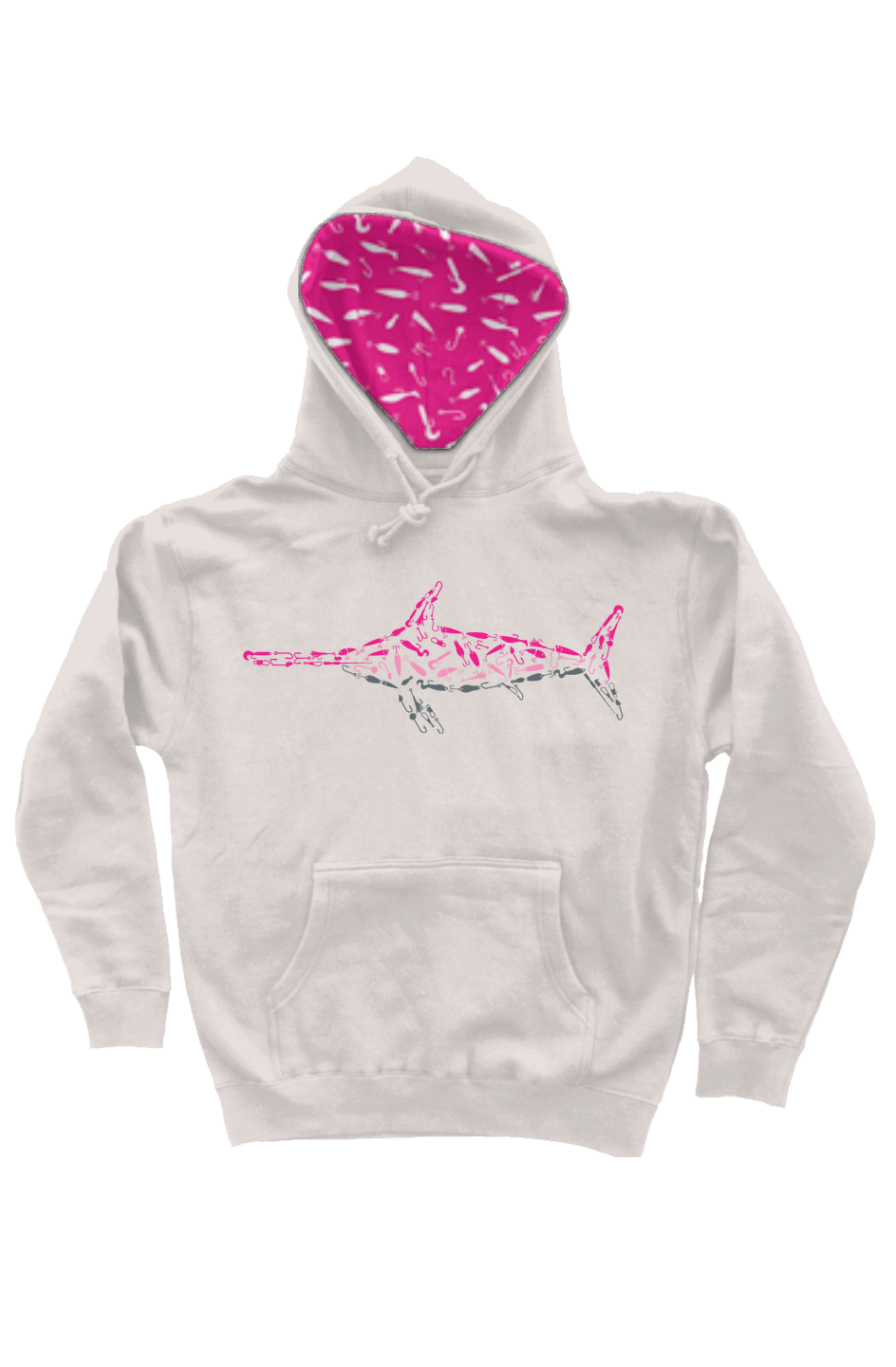 Embroidered Pink Swordfish Hoodie