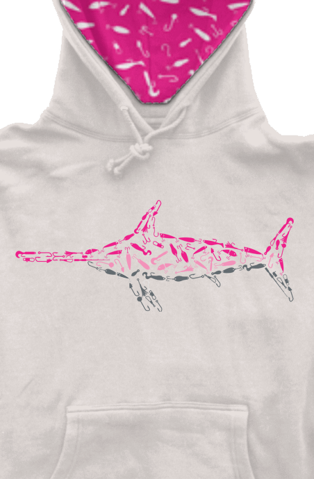 Embroidered Pink Swordfish Hoodie