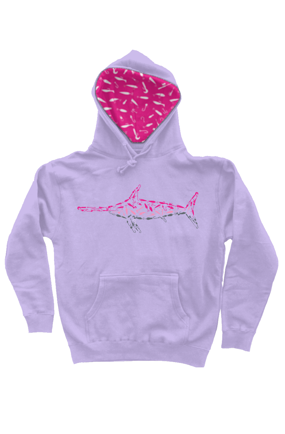 Embroidered Pink Swordfish Hoodie