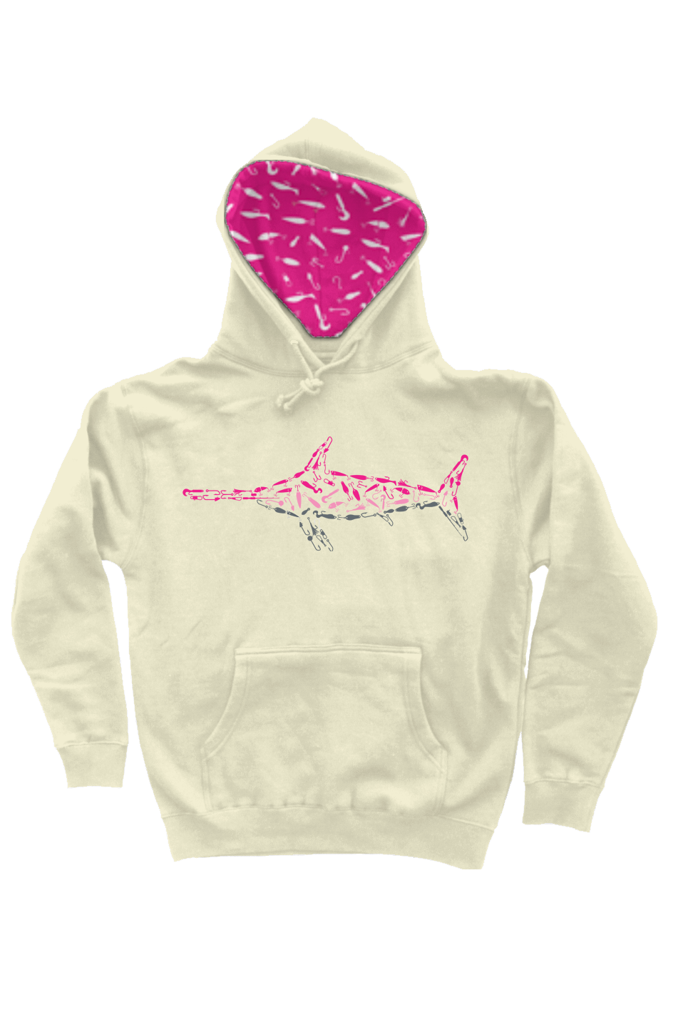 Embroidered Pink Swordfish Hoodie