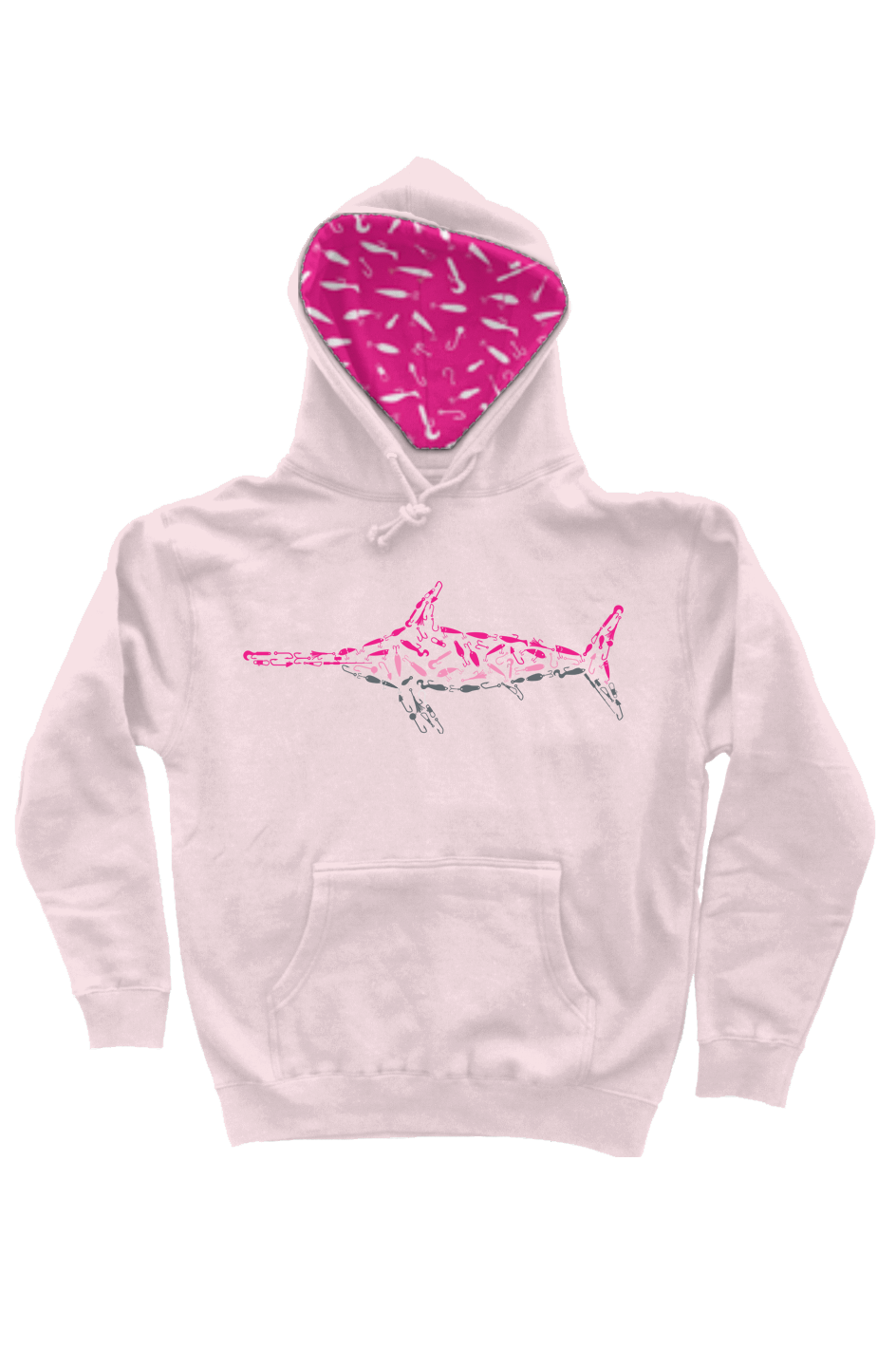 Embroidered Pink Swordfish Hoodie