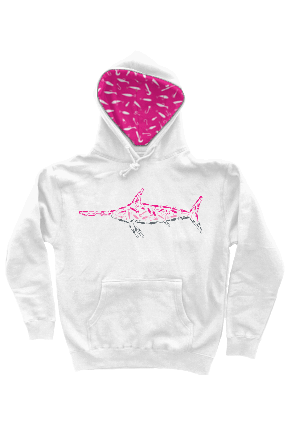 Embroidered Pink Swordfish Hoodie