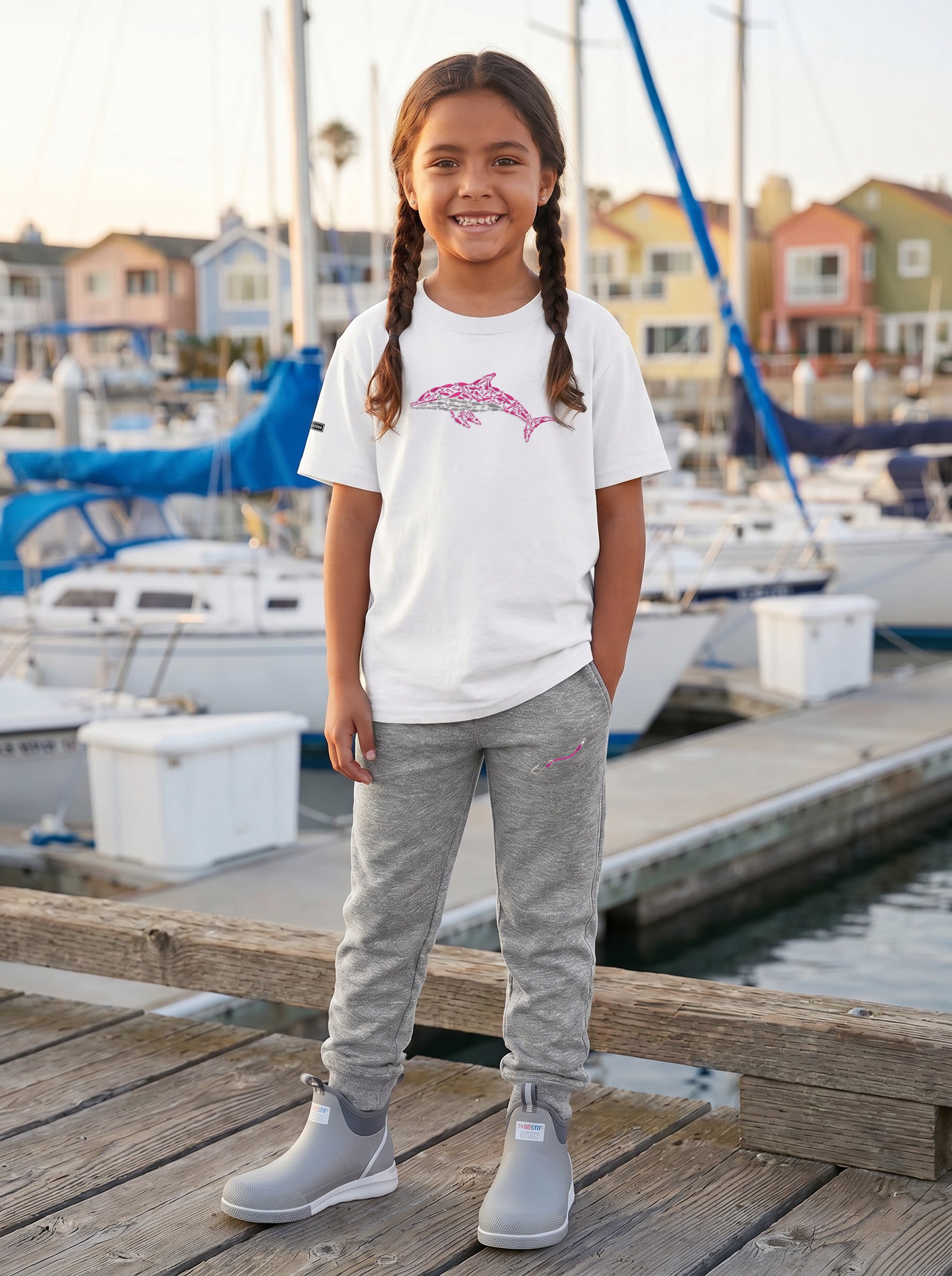 Embroidered Hook and Line Youth Jogger