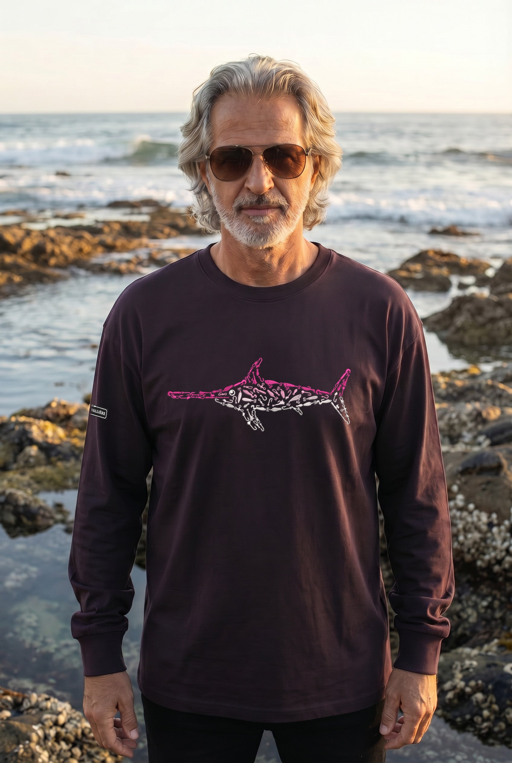 Premium Signature Long Sleeve Tee - Pink Swordfish