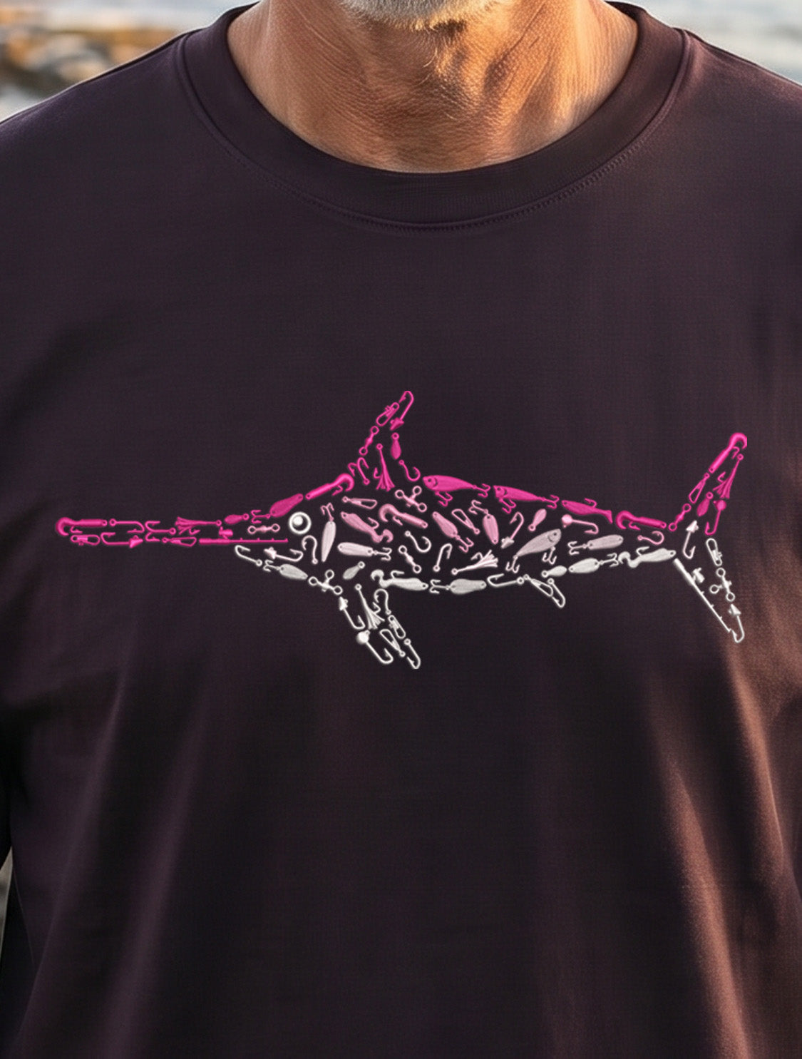 Premium Signature Long Sleeve Tee - Pink Swordfish