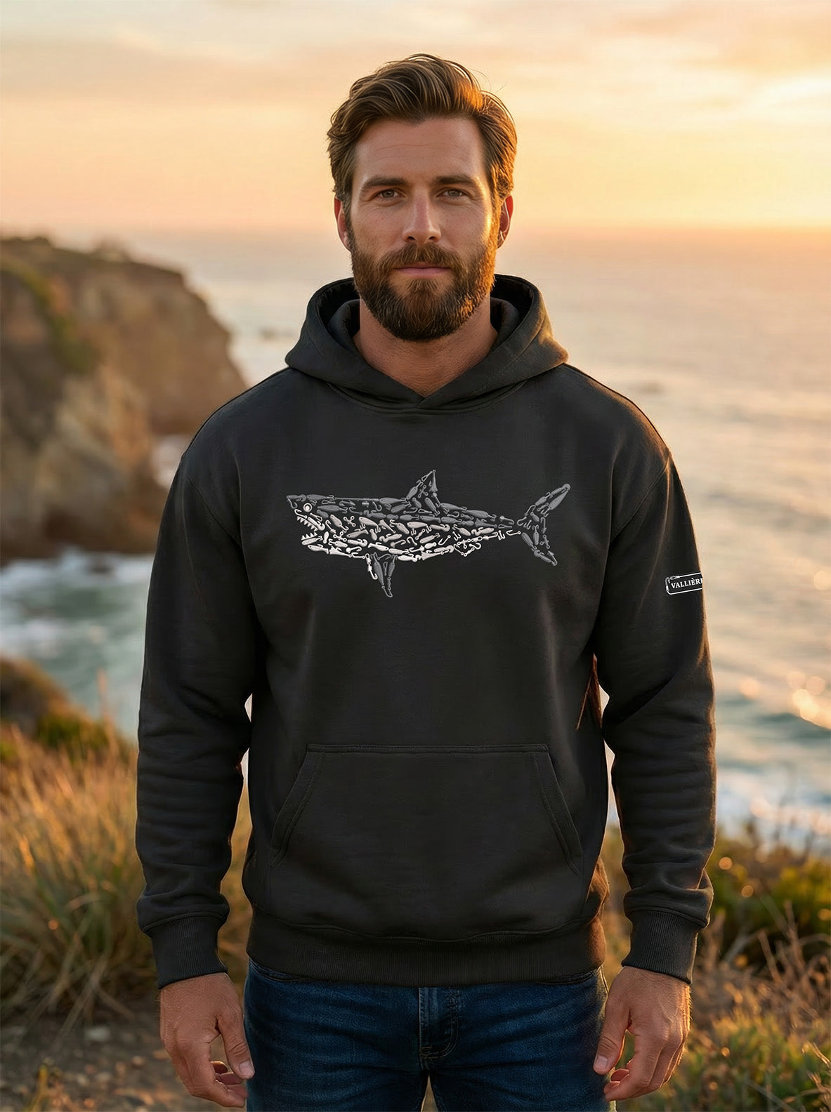 PREMIUM EMBROIDERED GREAT WHITE RELAX HOODIE