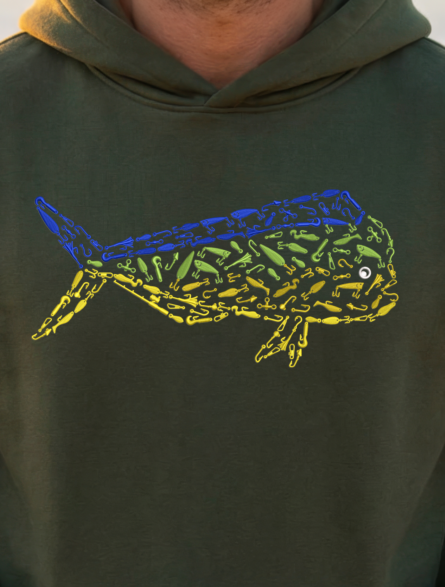 PREMIUM EMBROIDERED MAHI MAHI RELAXED HOODIE