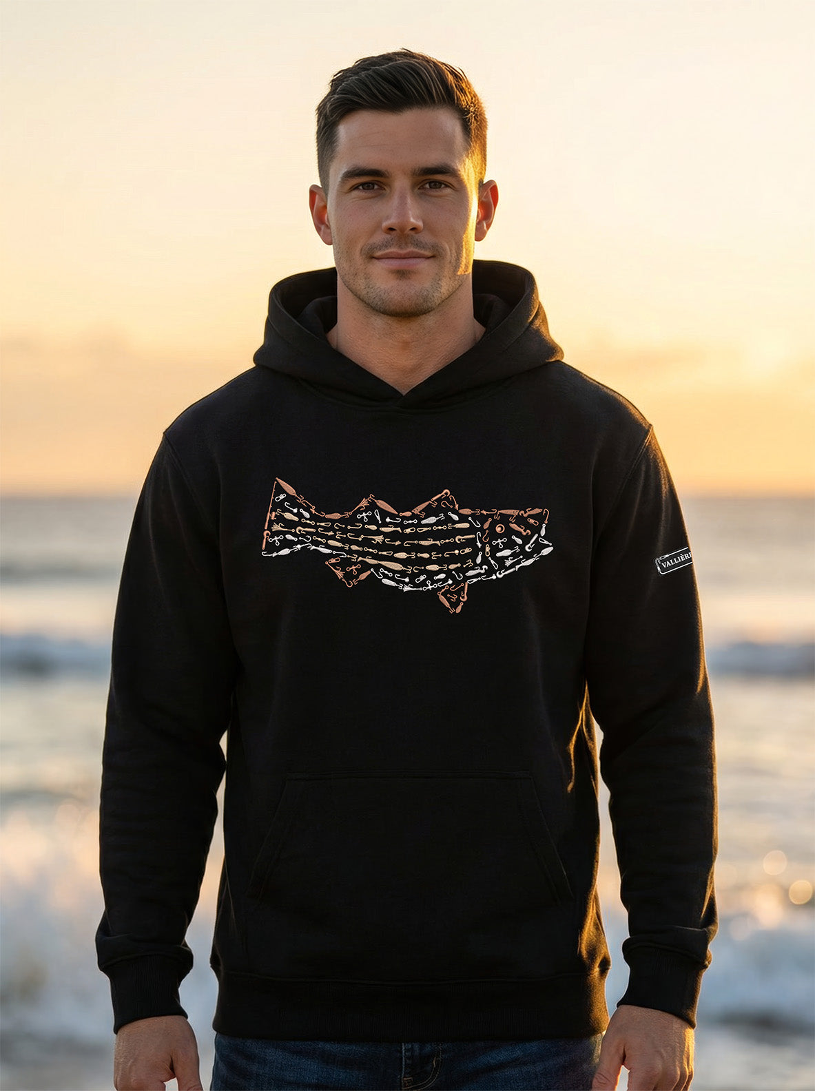 PREMIUM EMBROIDERED STRIPED BASS RELAXED HOODIE