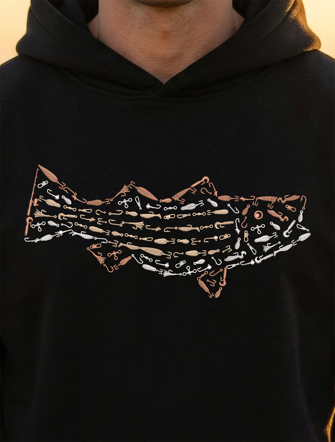 PREMIUM EMBROIDERED STRIPED BASS RELAXED HOODIE