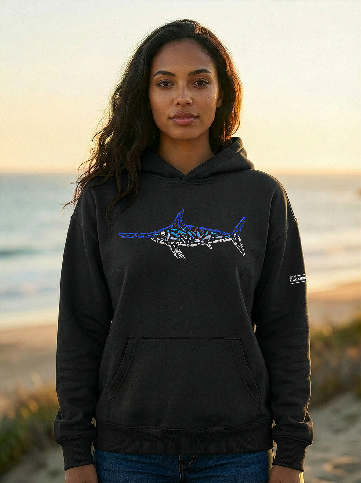 PREMIUM EMBROIDERED SWORDFISH RELAXED HOODIE