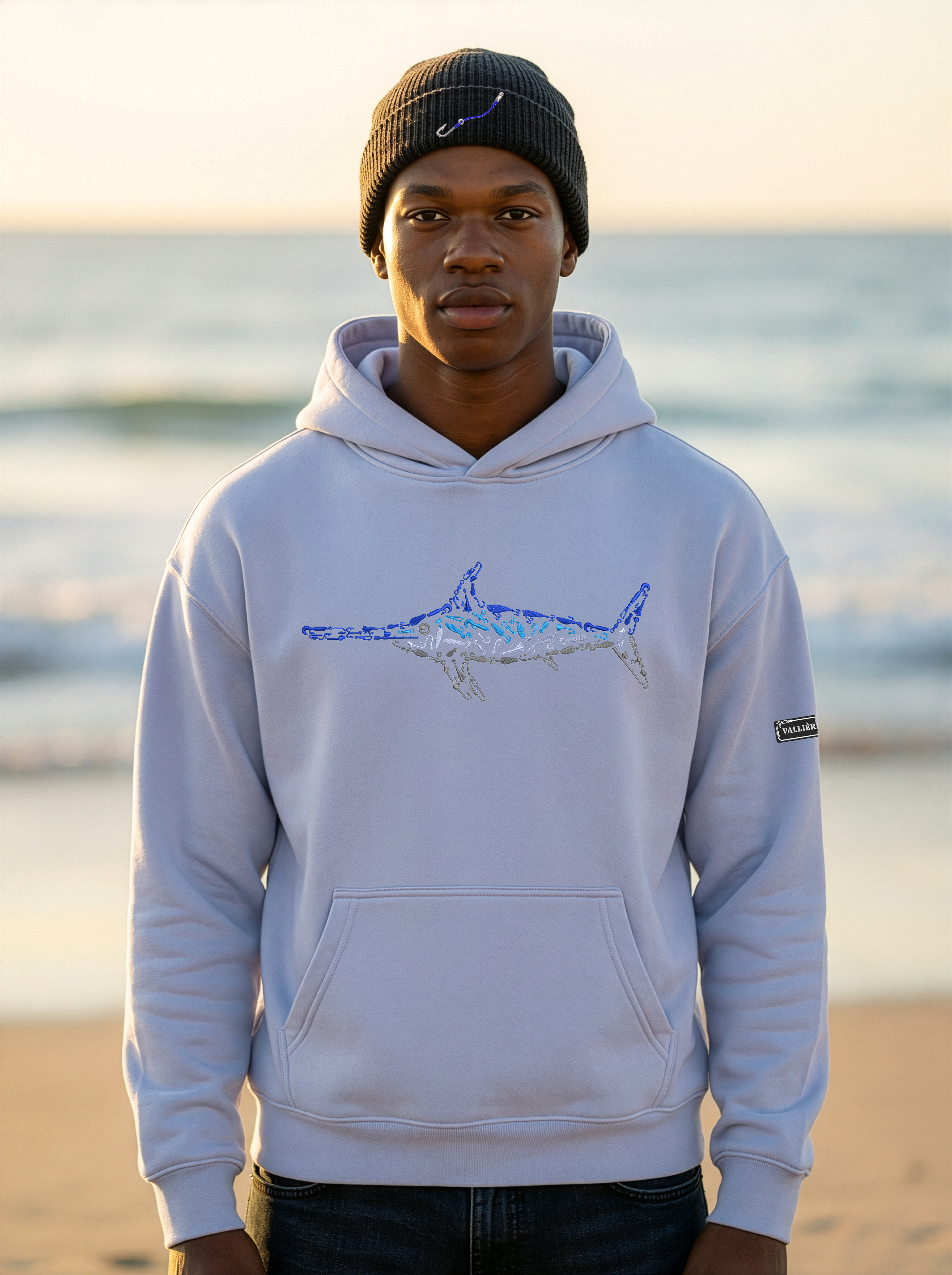 PREMIUM EMBROIDERED SWORDFISH RELAXED HOODIE