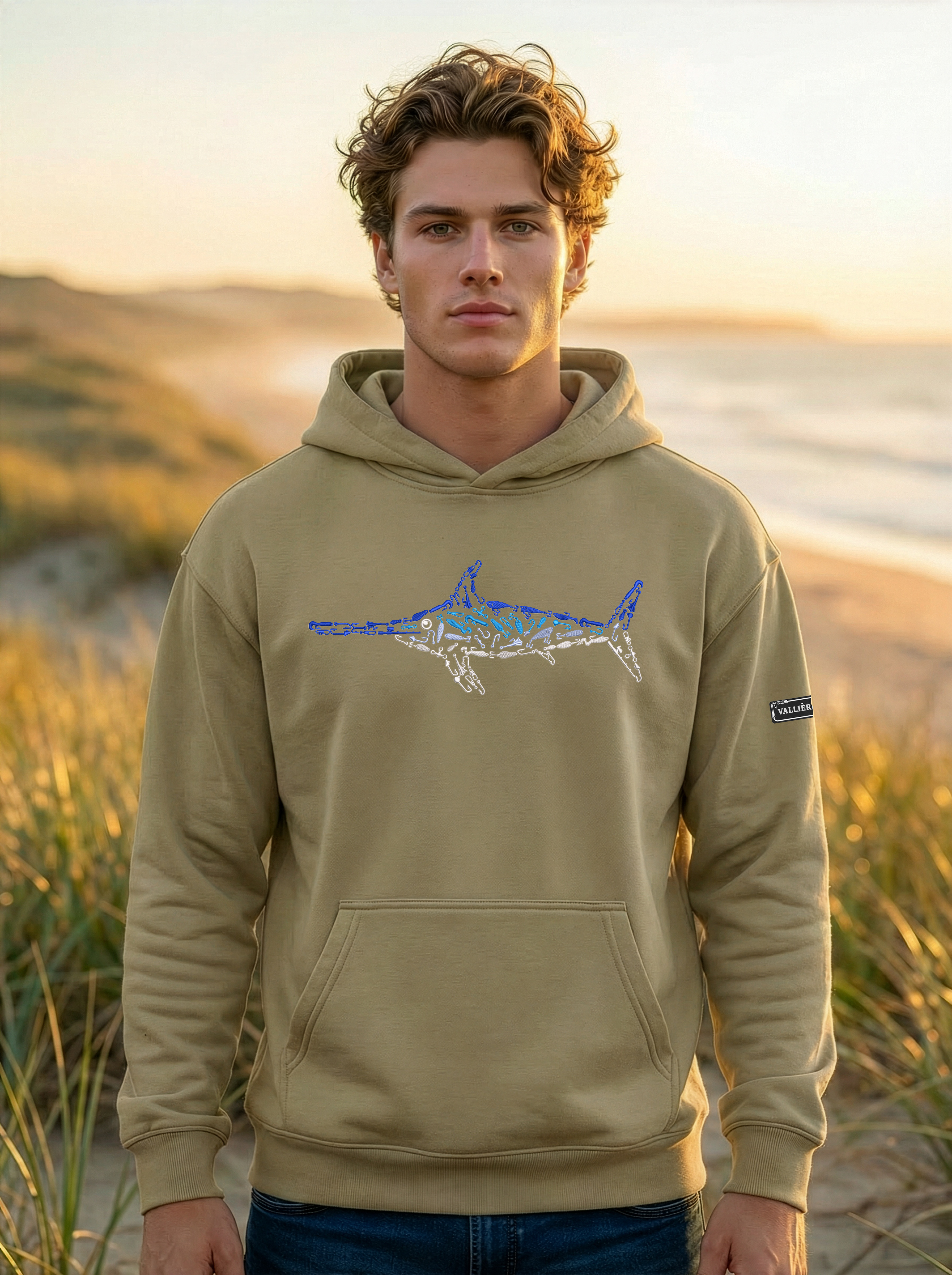 PREMIUM EMBROIDERED SWORDFISH RELAXED HOODIE