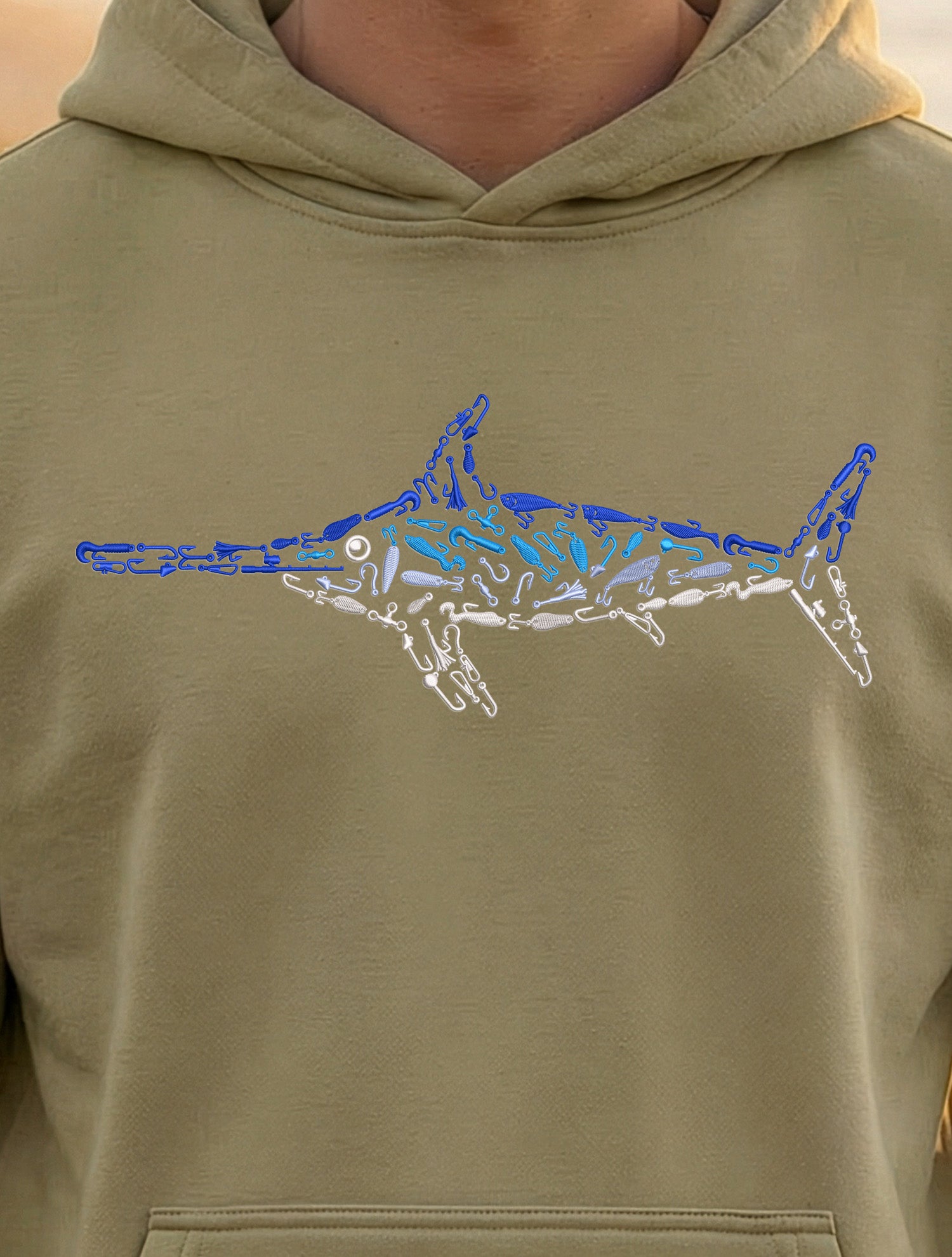 PREMIUM EMBROIDERED SWORDFISH RELAXED HOODIE