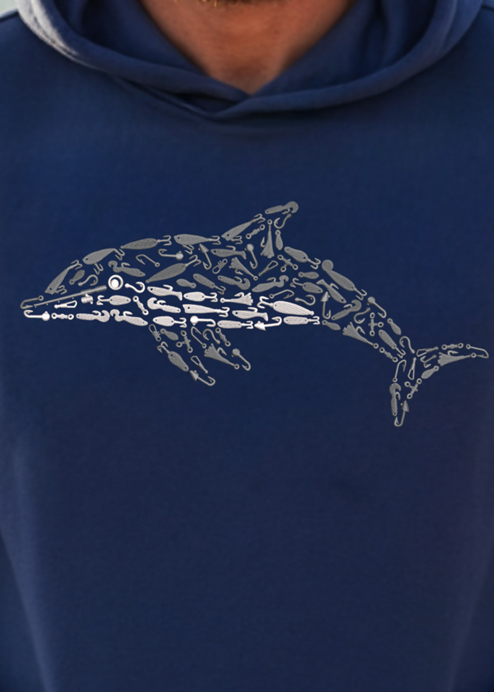 Premium Embroidered Dolphin Relaxed Hoodie